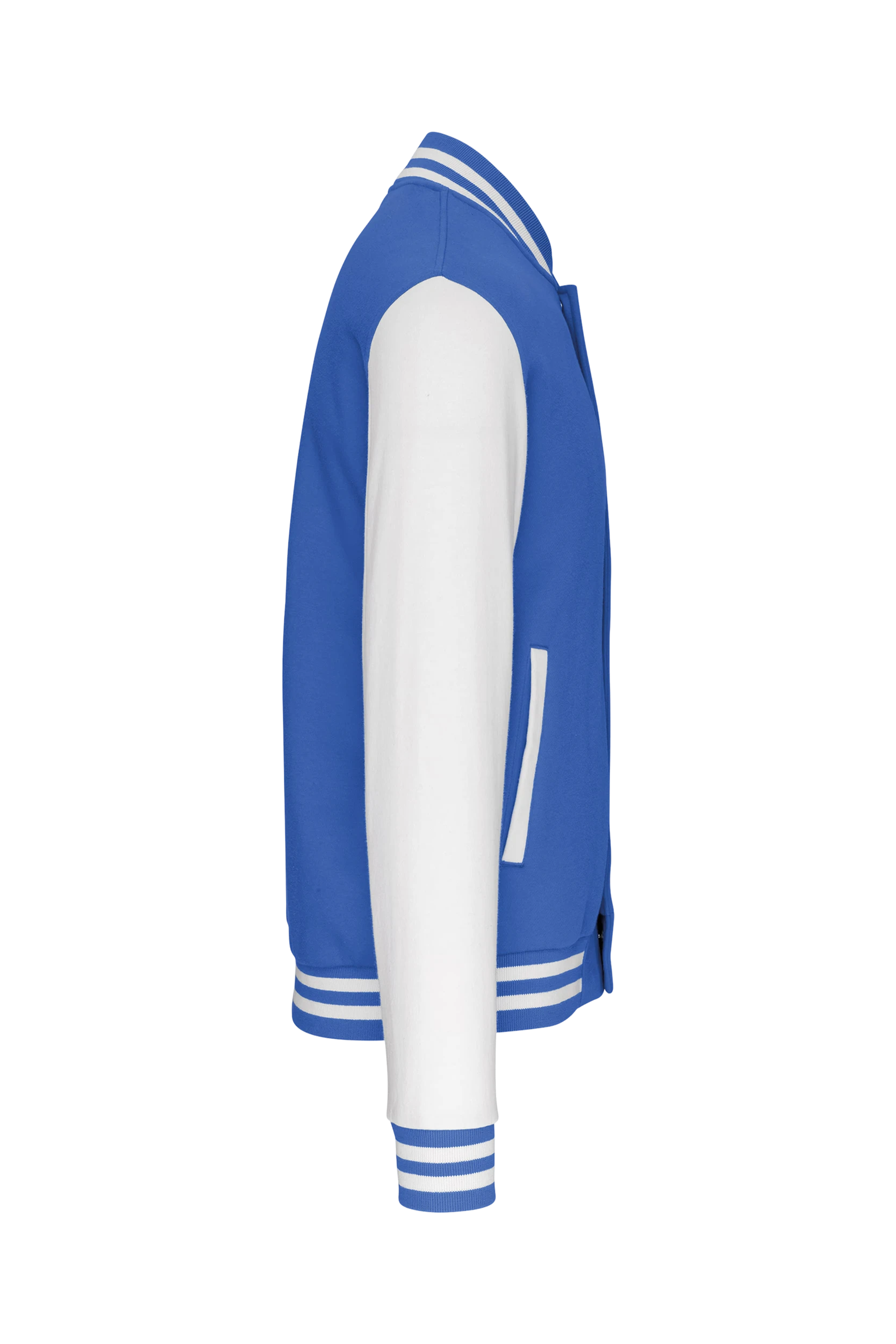 Blouson molleton teddy unisexe bleu et blanc