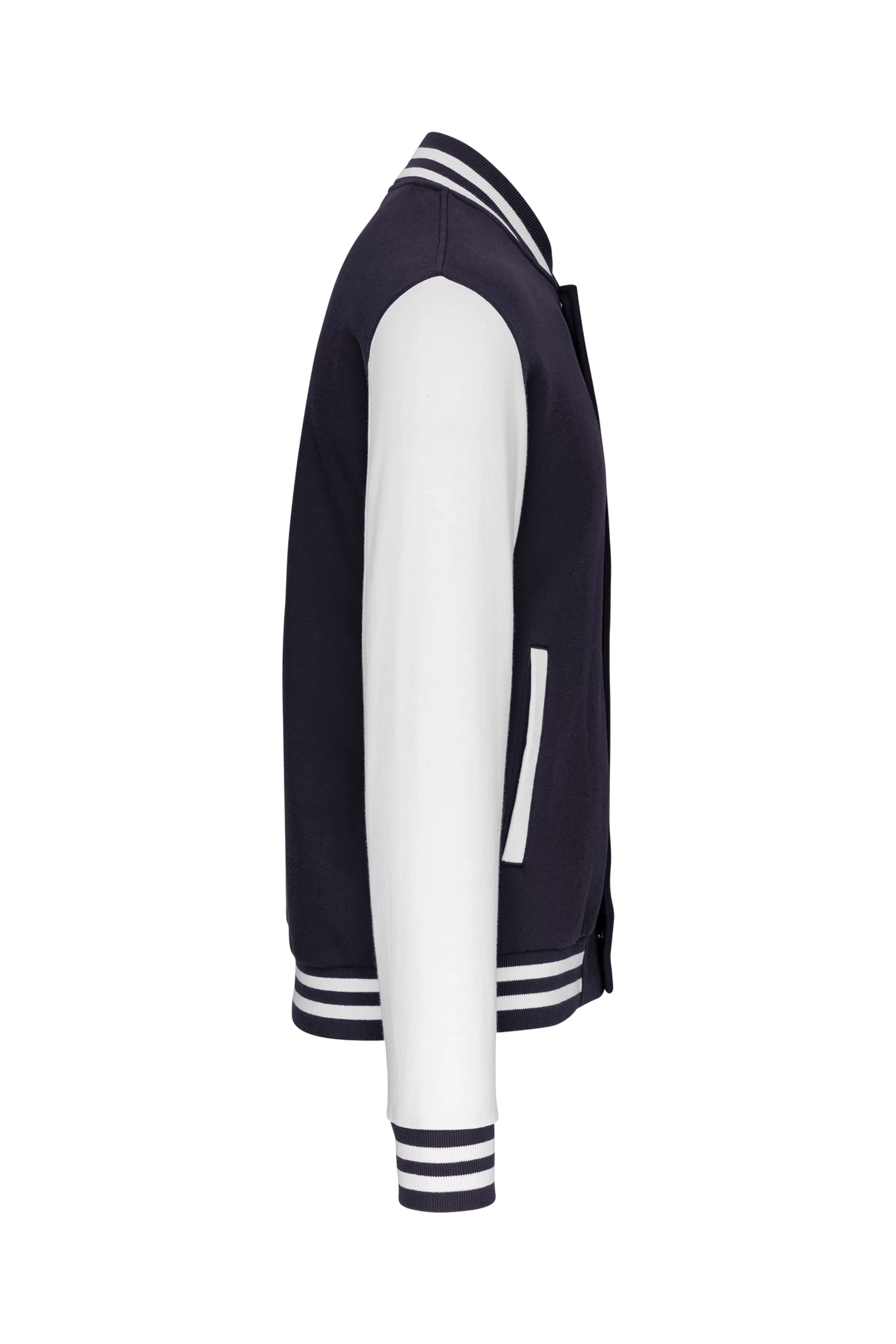 Blouson molleton teddy unisexe marine et blanc