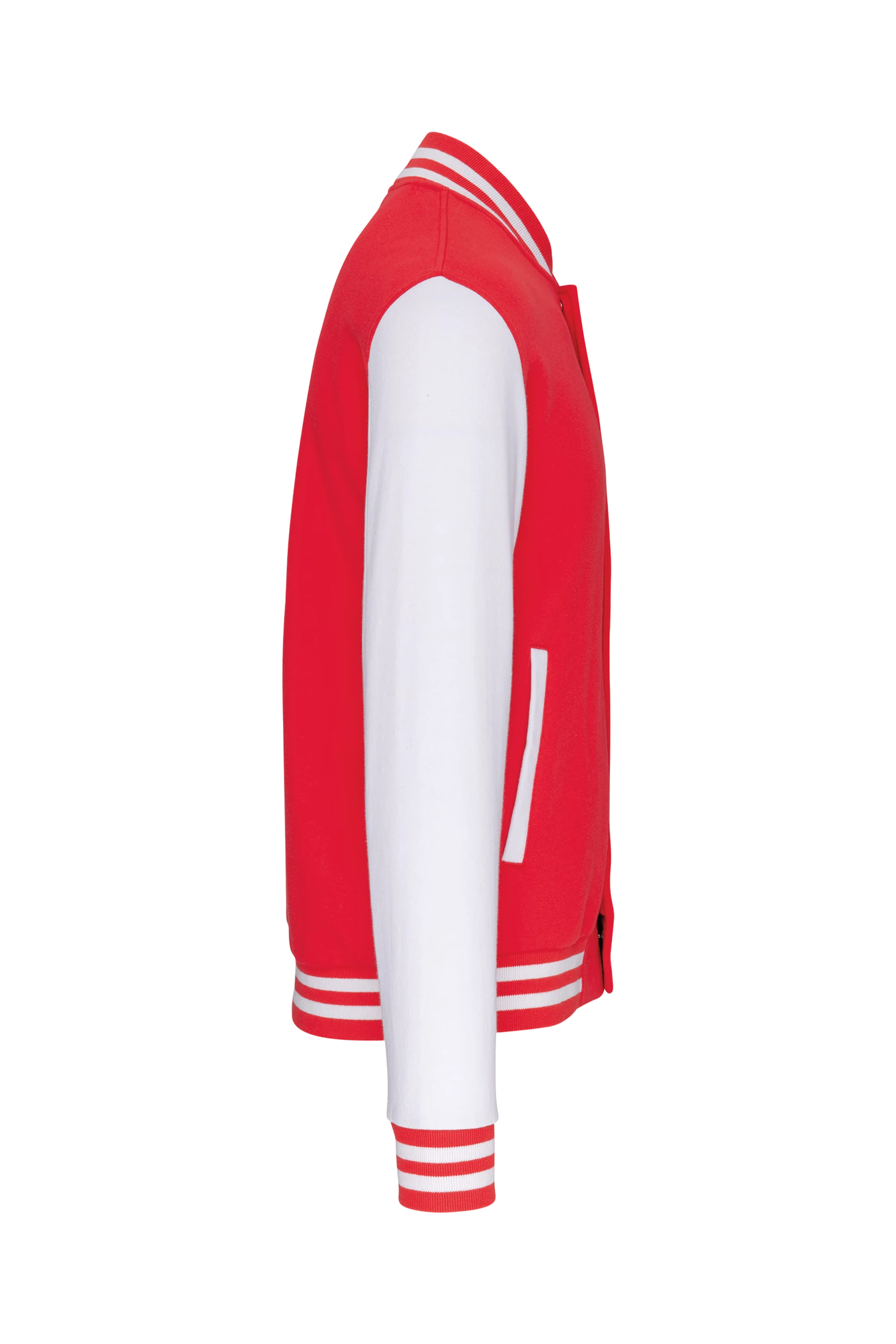 Blouson molleton teddy unisexe rouge et blanc