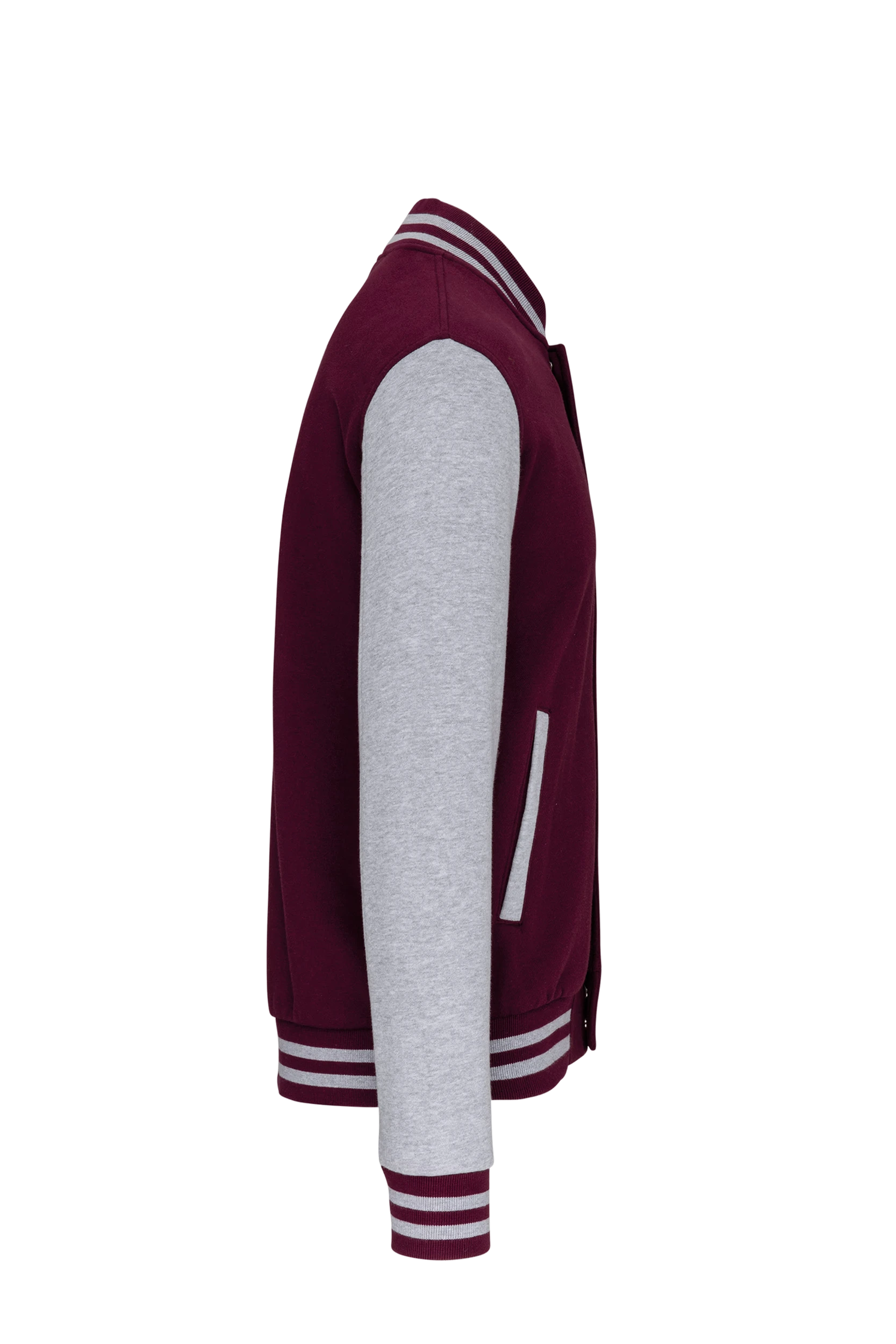 Blouson molleton teddy unisexe bordeaux et gris