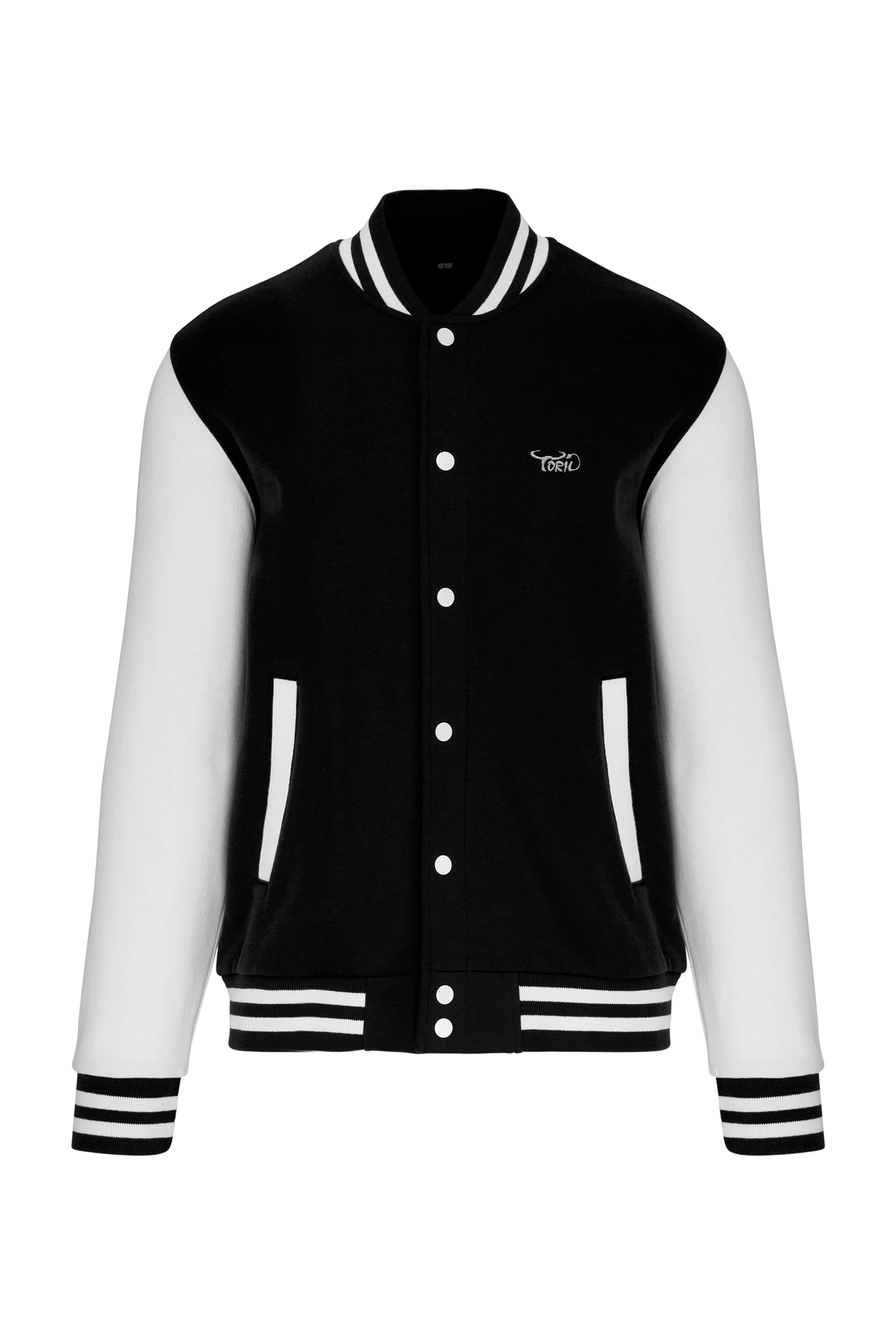 Blouson molleton teddy unisexe noir et blanc
