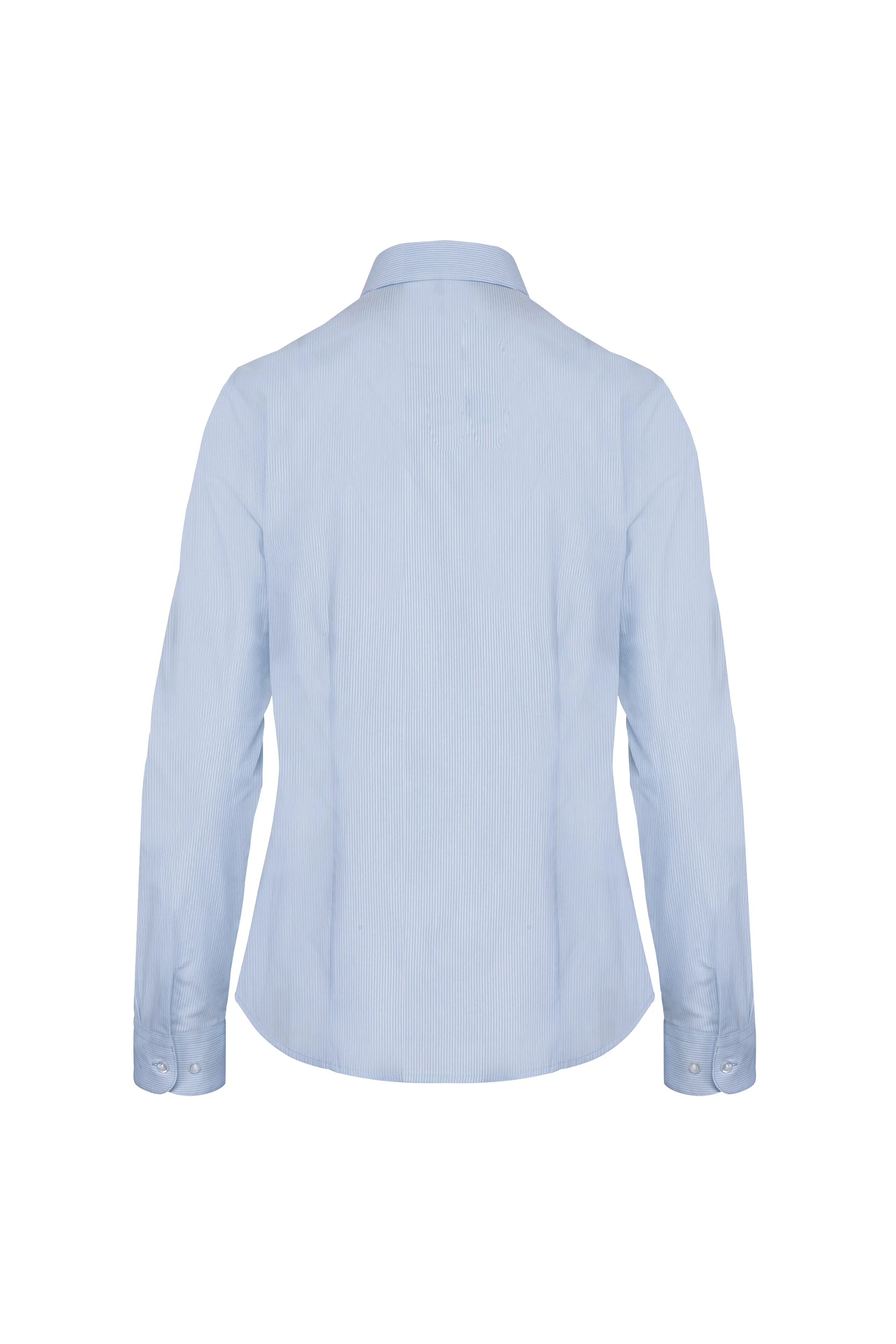 Chemise popeline manches longues blanc à rayures bleu pâle