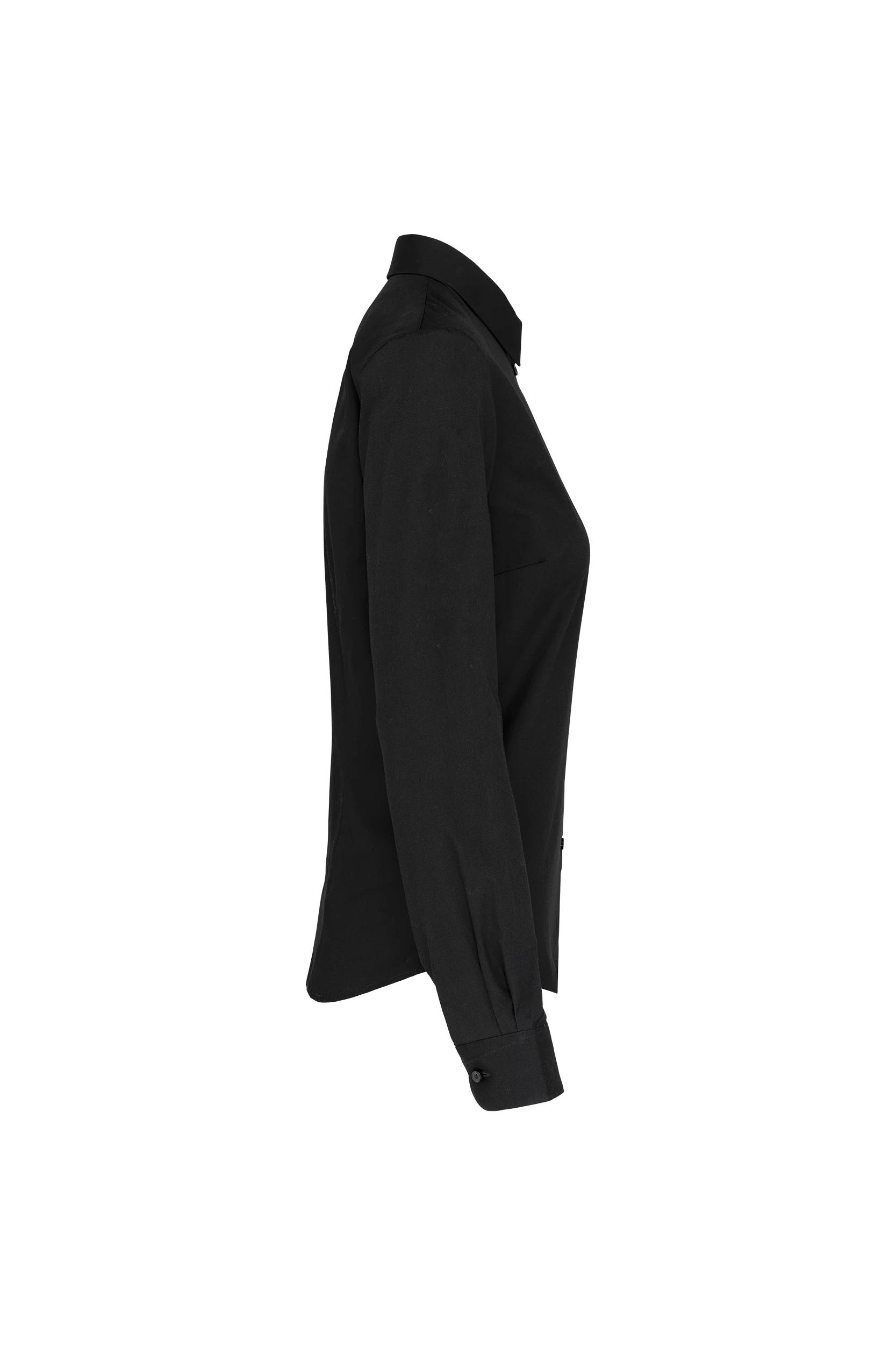 Chemise popeline manches longues noir