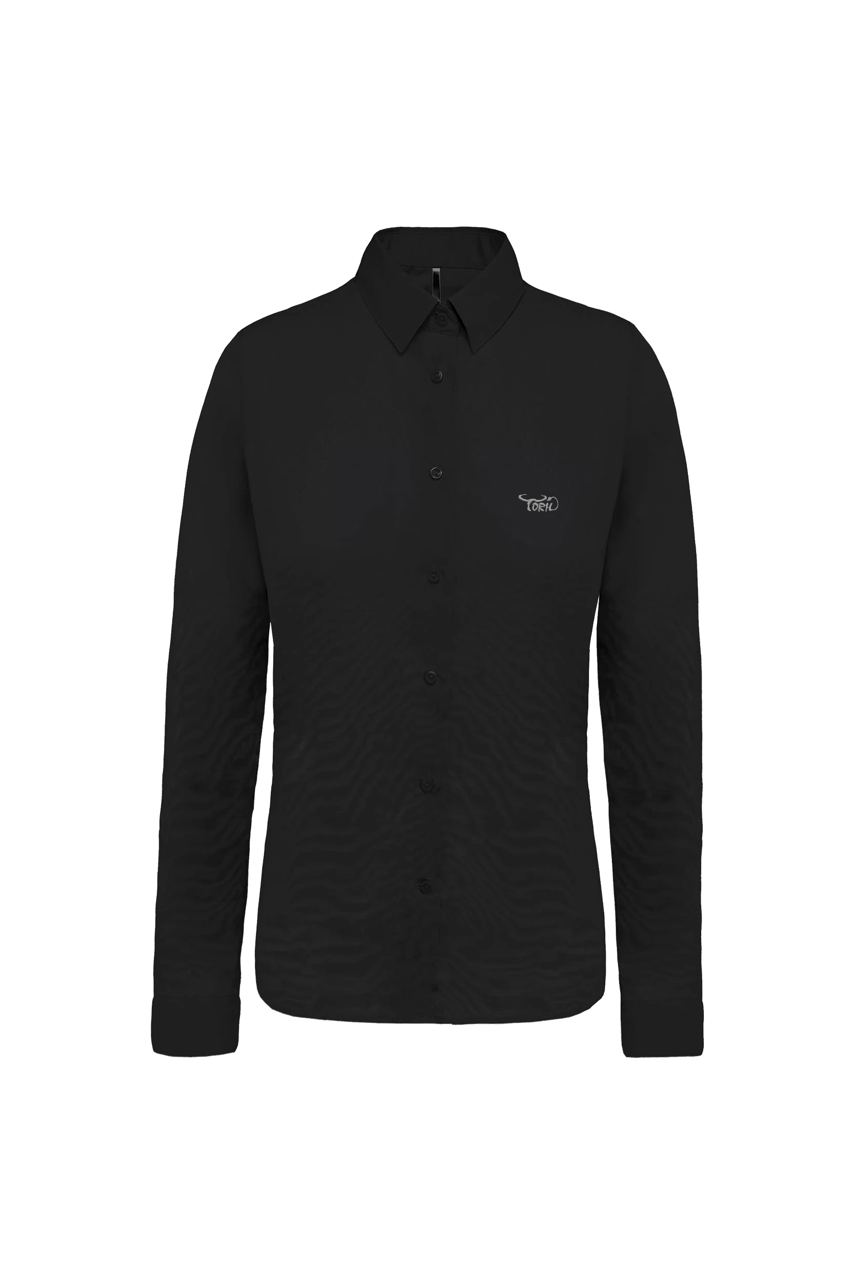 Chemise popeline manches longues noir