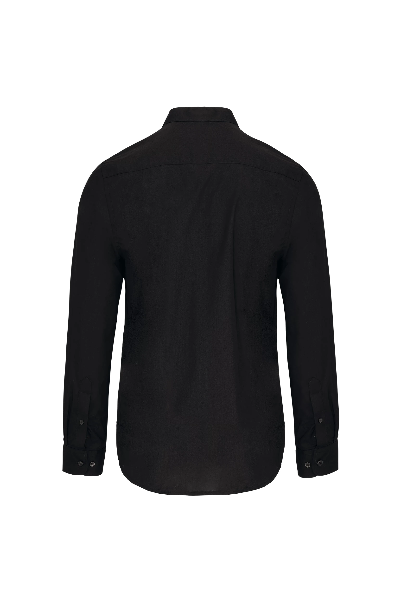 Chemise col mao manches longues noir