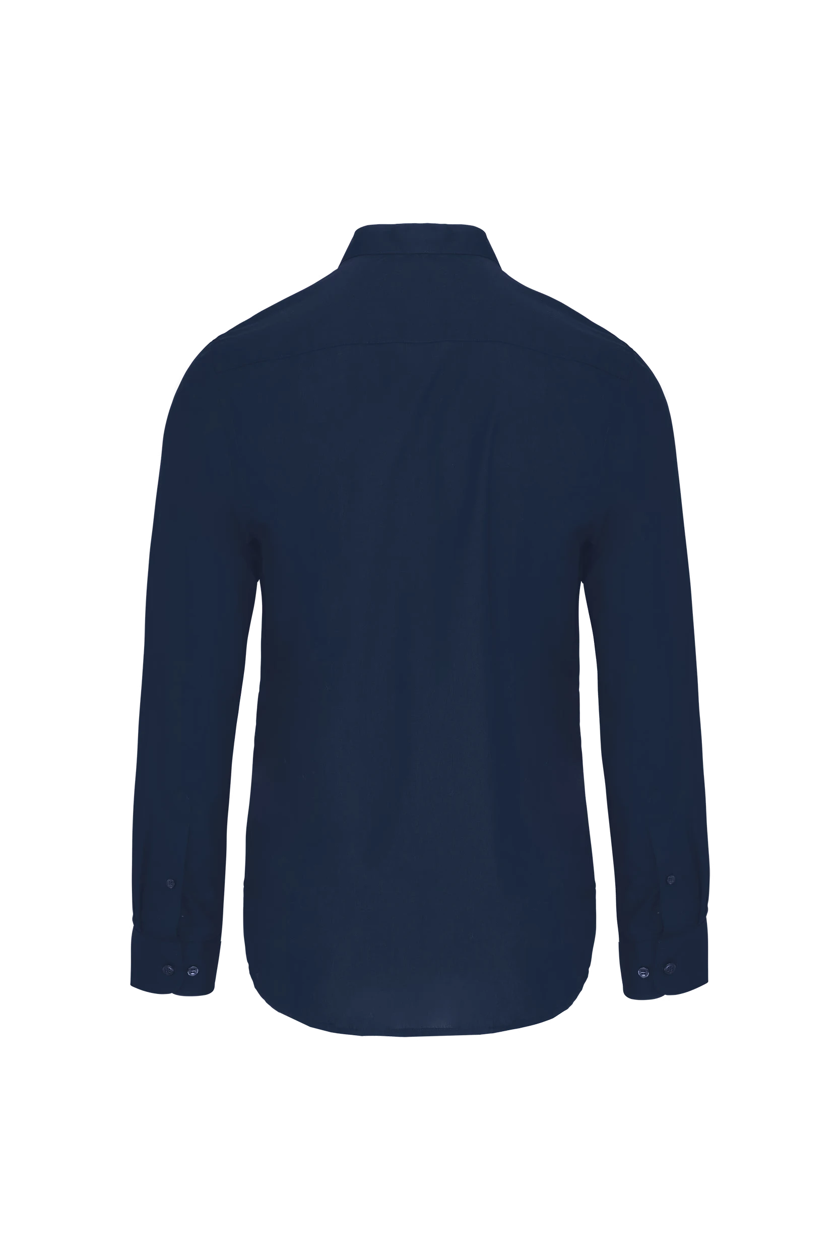 Chemise col mao manches longues marine