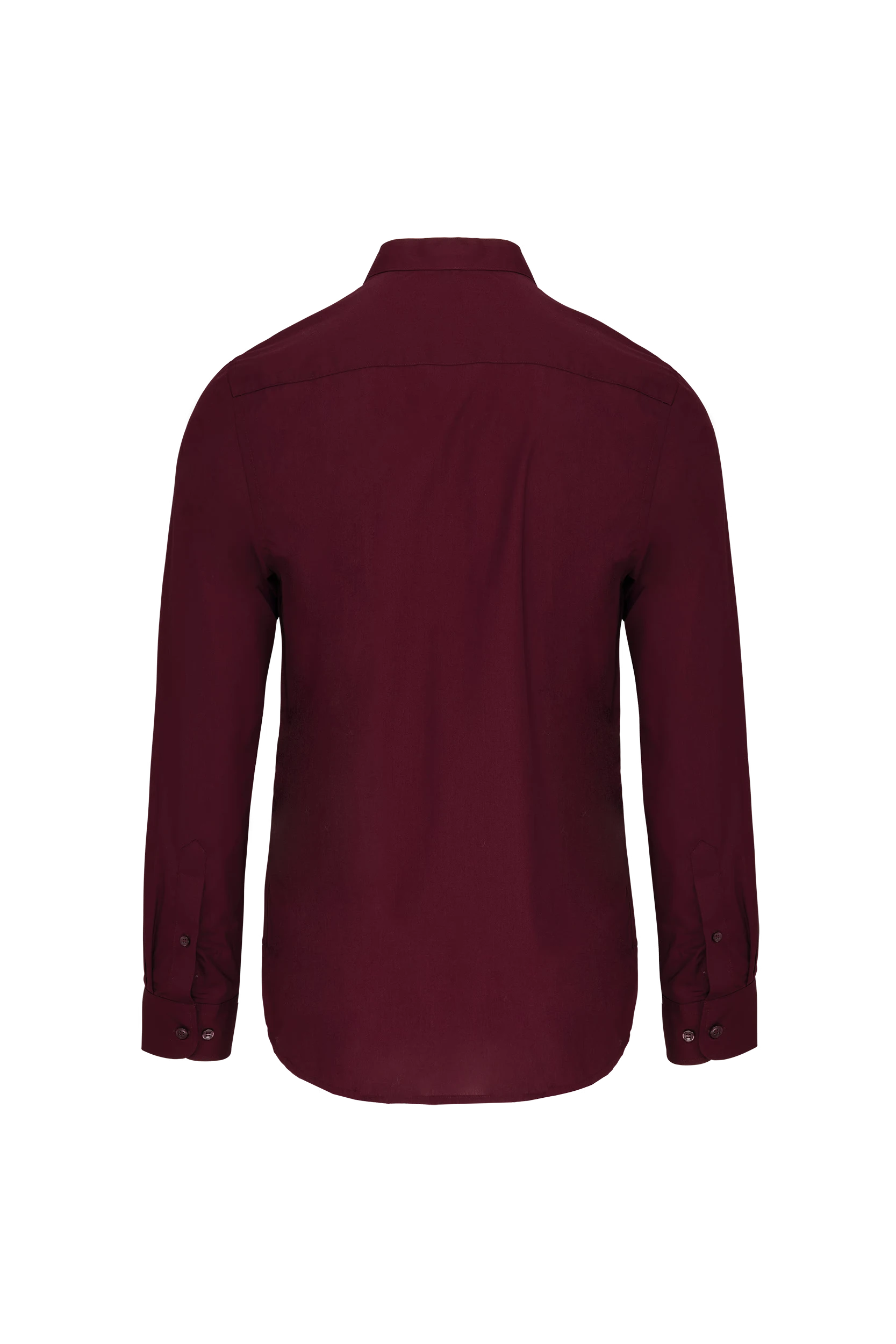 Chemise col mao manches longues bordeaux