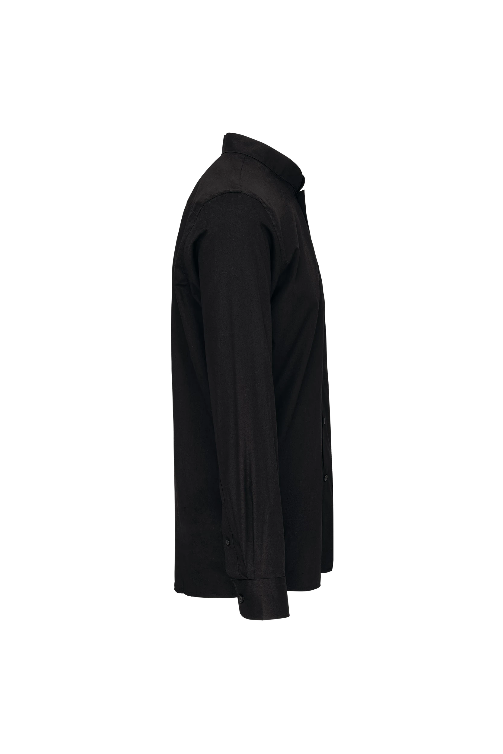 Chemise col mao manches longues noir