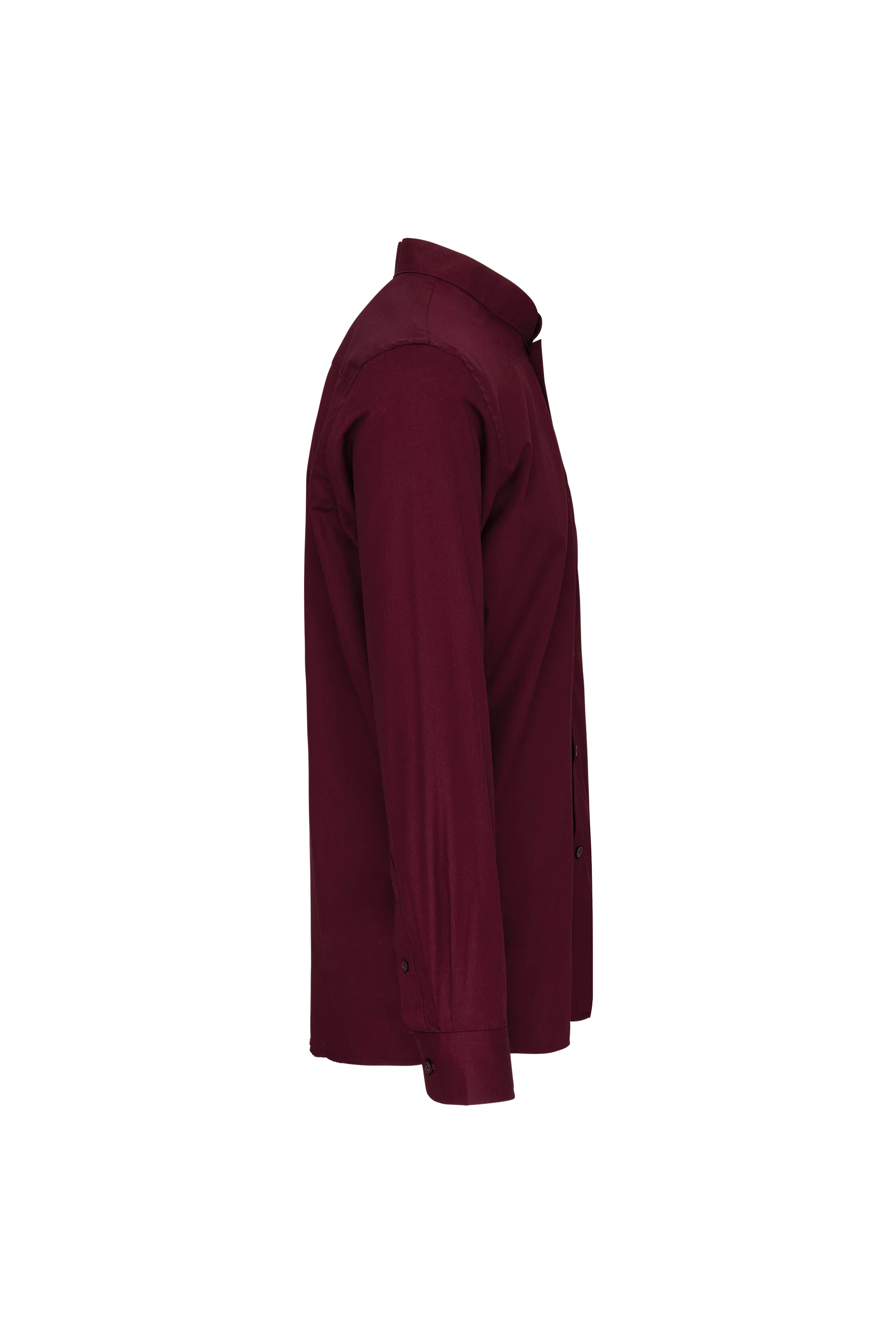 Chemise col mao manches longues bordeaux