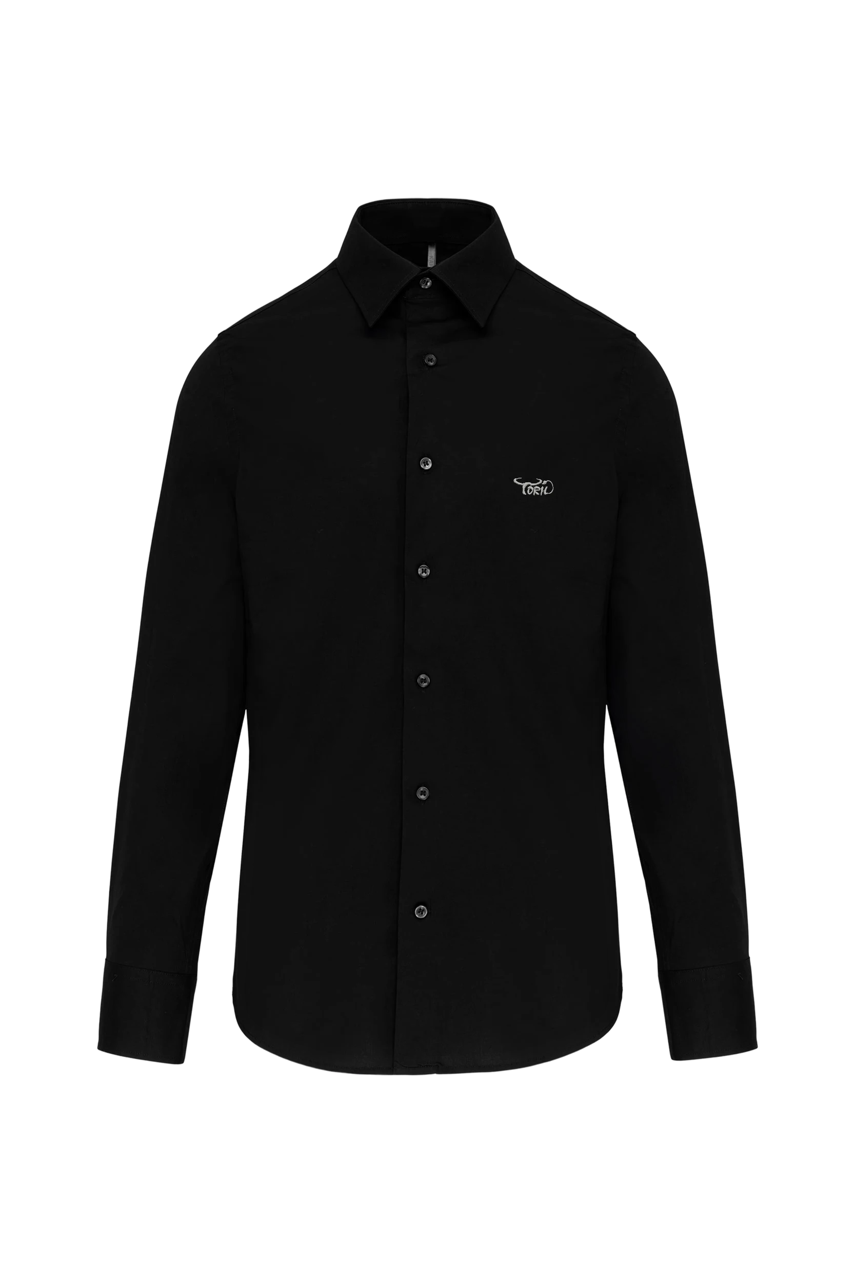 Chemise ajustée manches longues noir