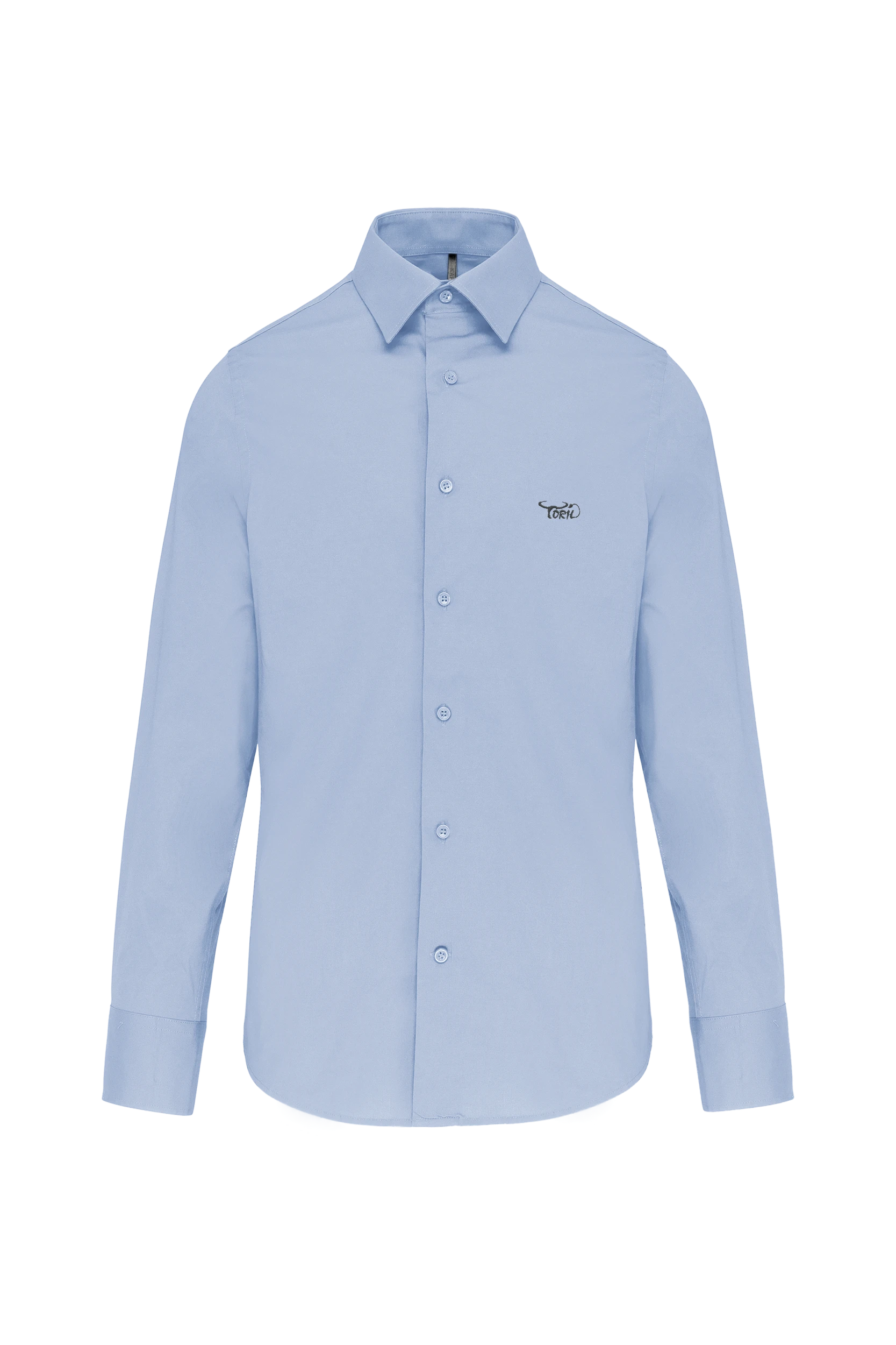 Chemise ajustée manches longues bleu ciel