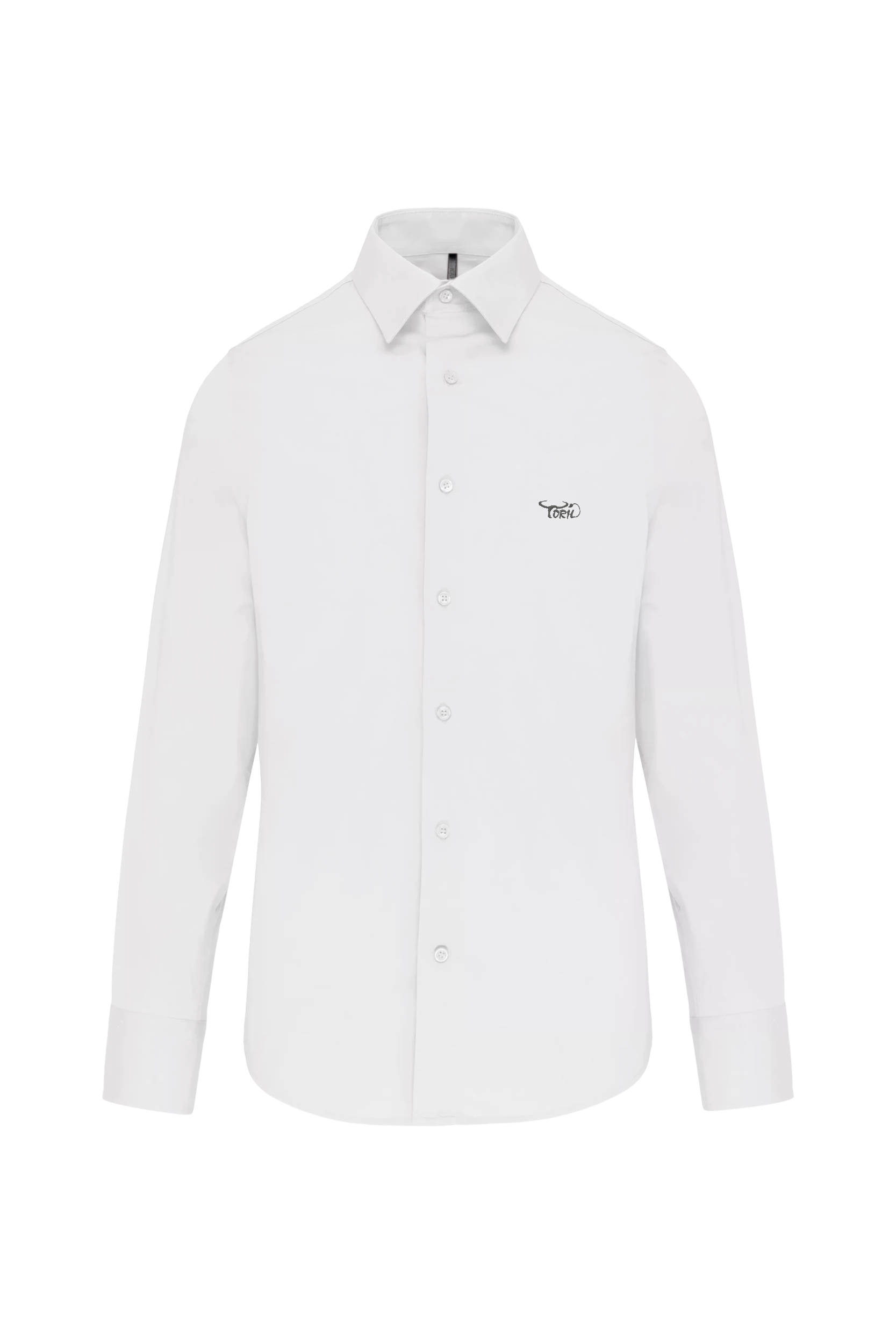 Chemise ajustée manches longues blanc