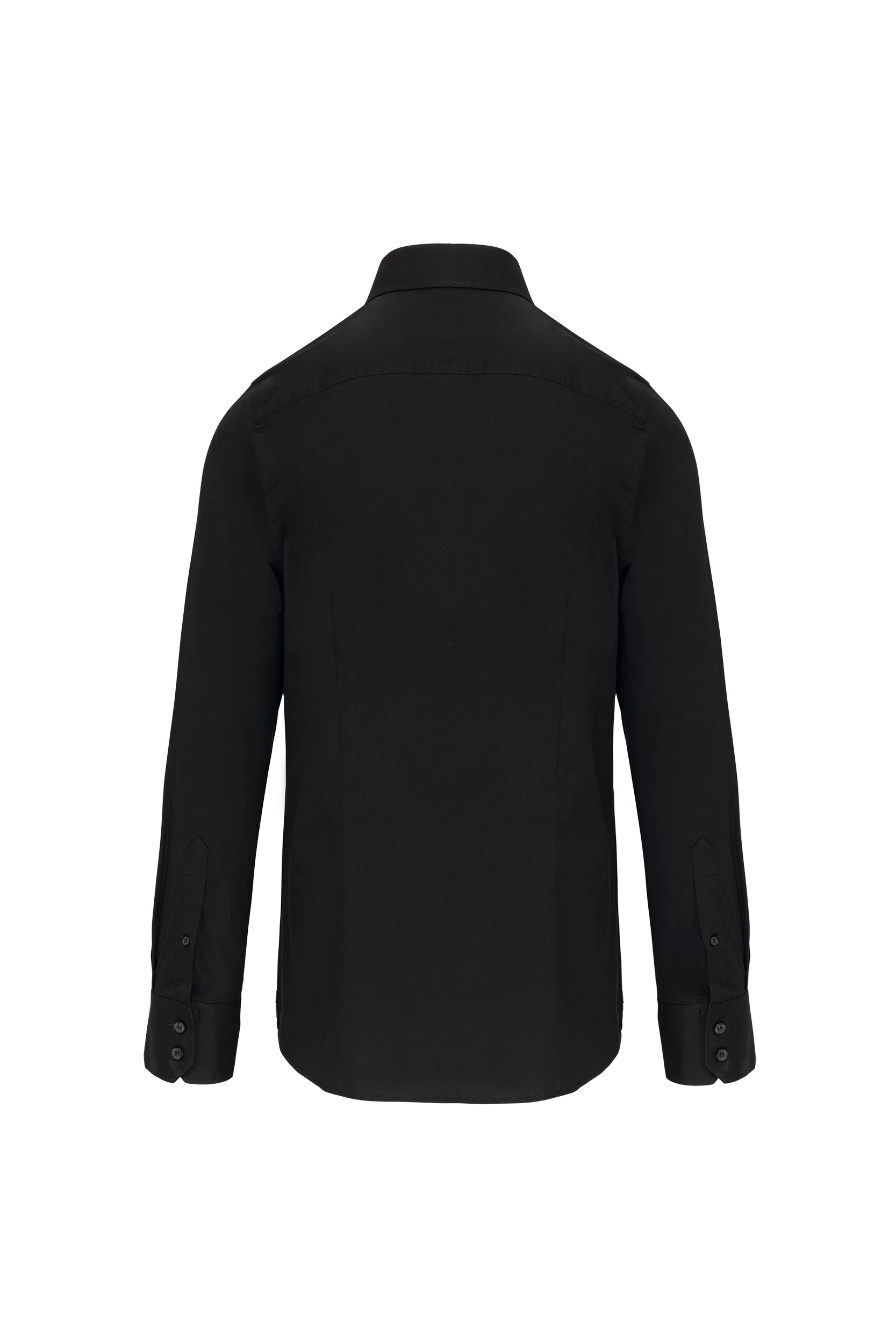 Chemise coton/élasthanne manches longues noir