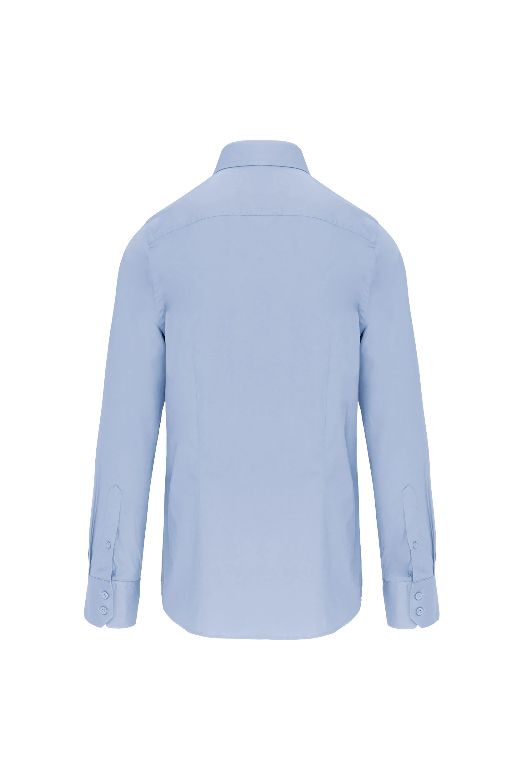 Chemise coton/élasthanne manches longues bleu clair