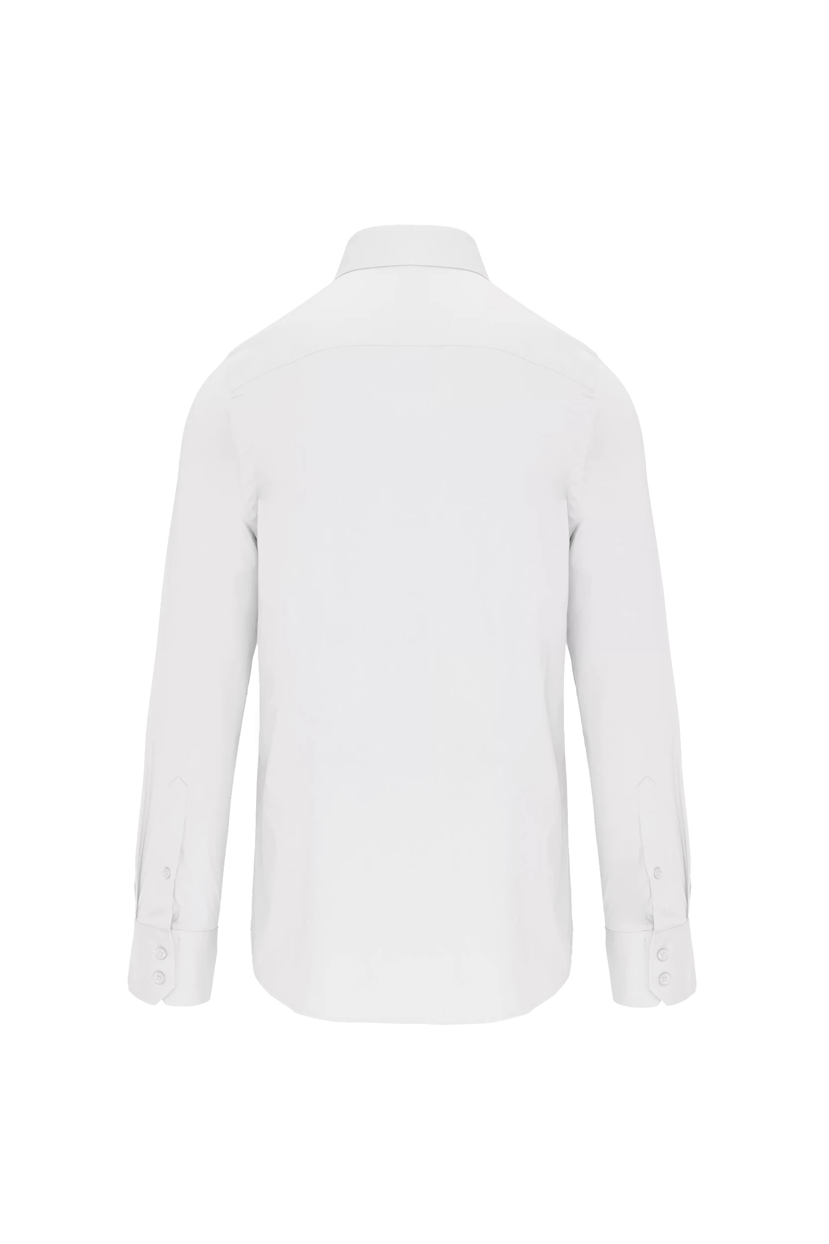 Chemise coton/élasthanne manches longues blanc
