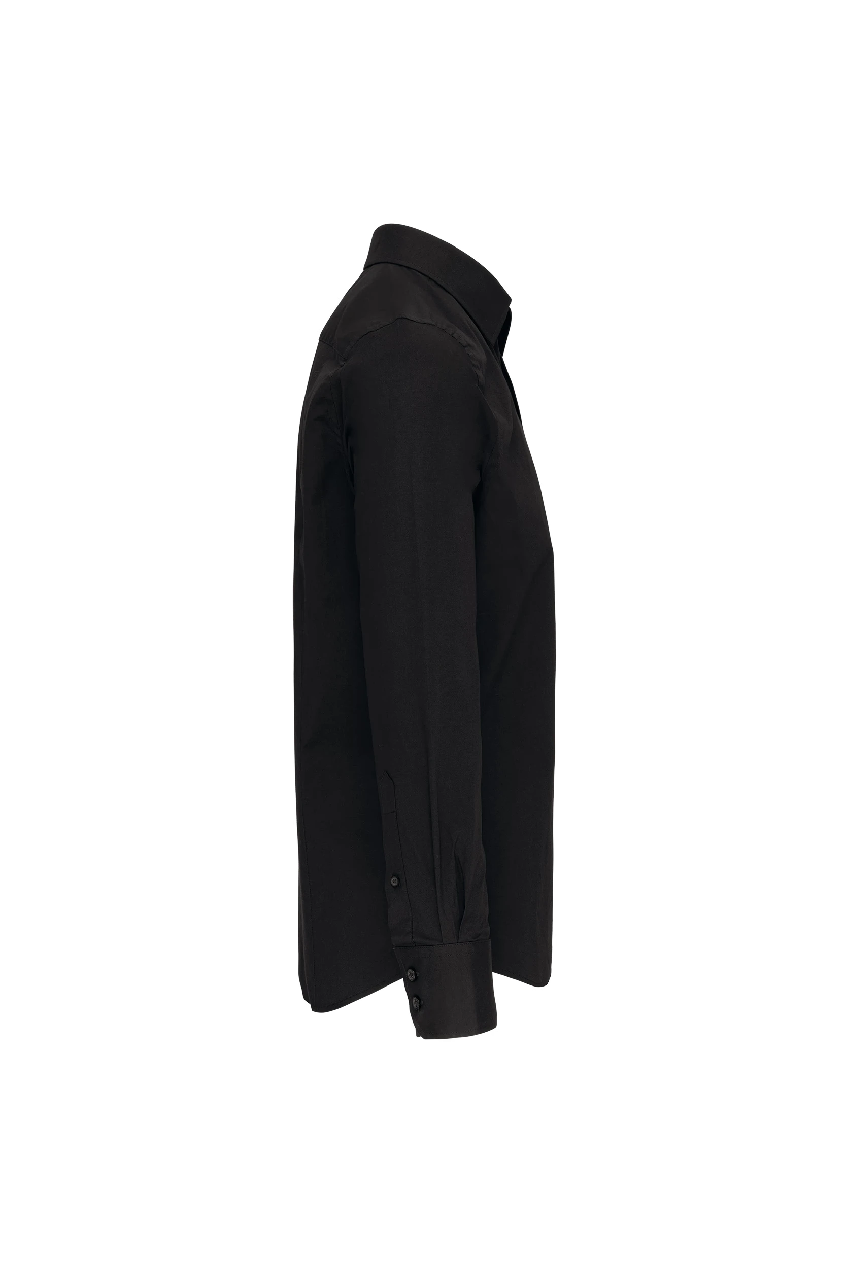 Chemise coton/élasthanne manches longues noir