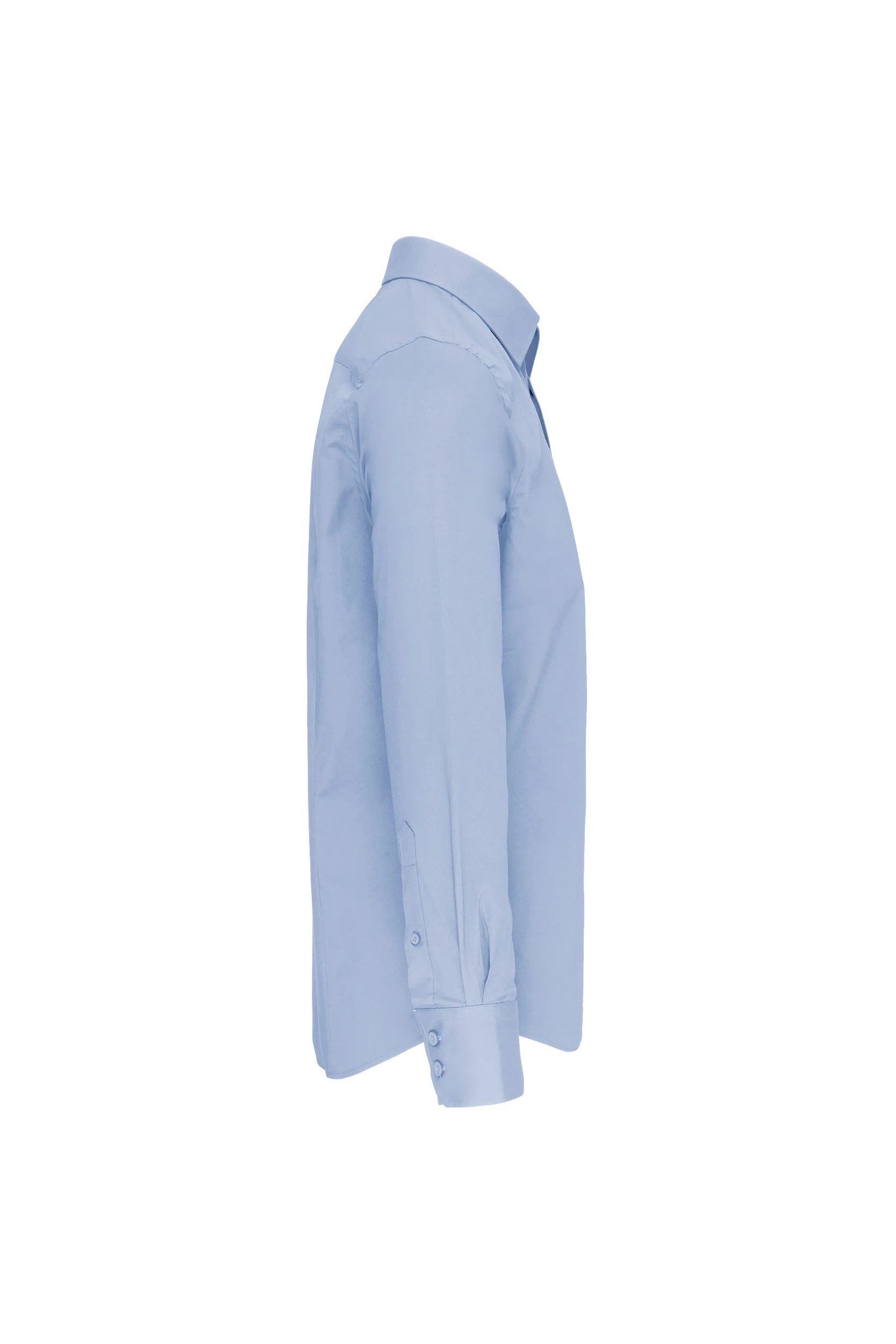Chemise coton/élasthanne manches longues bleu clair