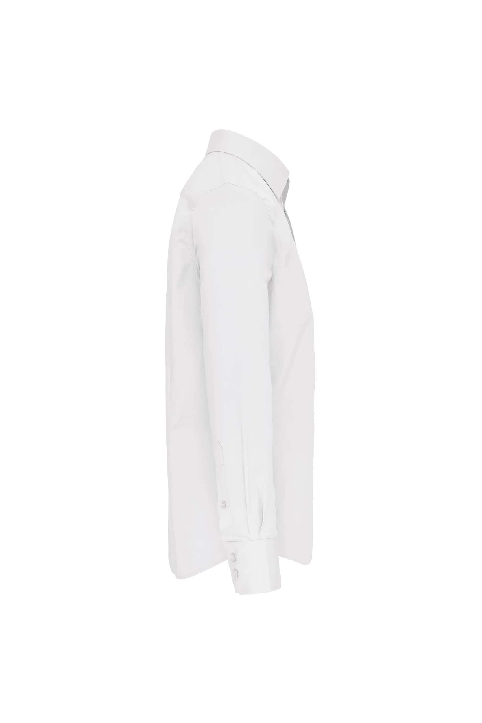 Chemise coton/élasthanne manches longues blanc
