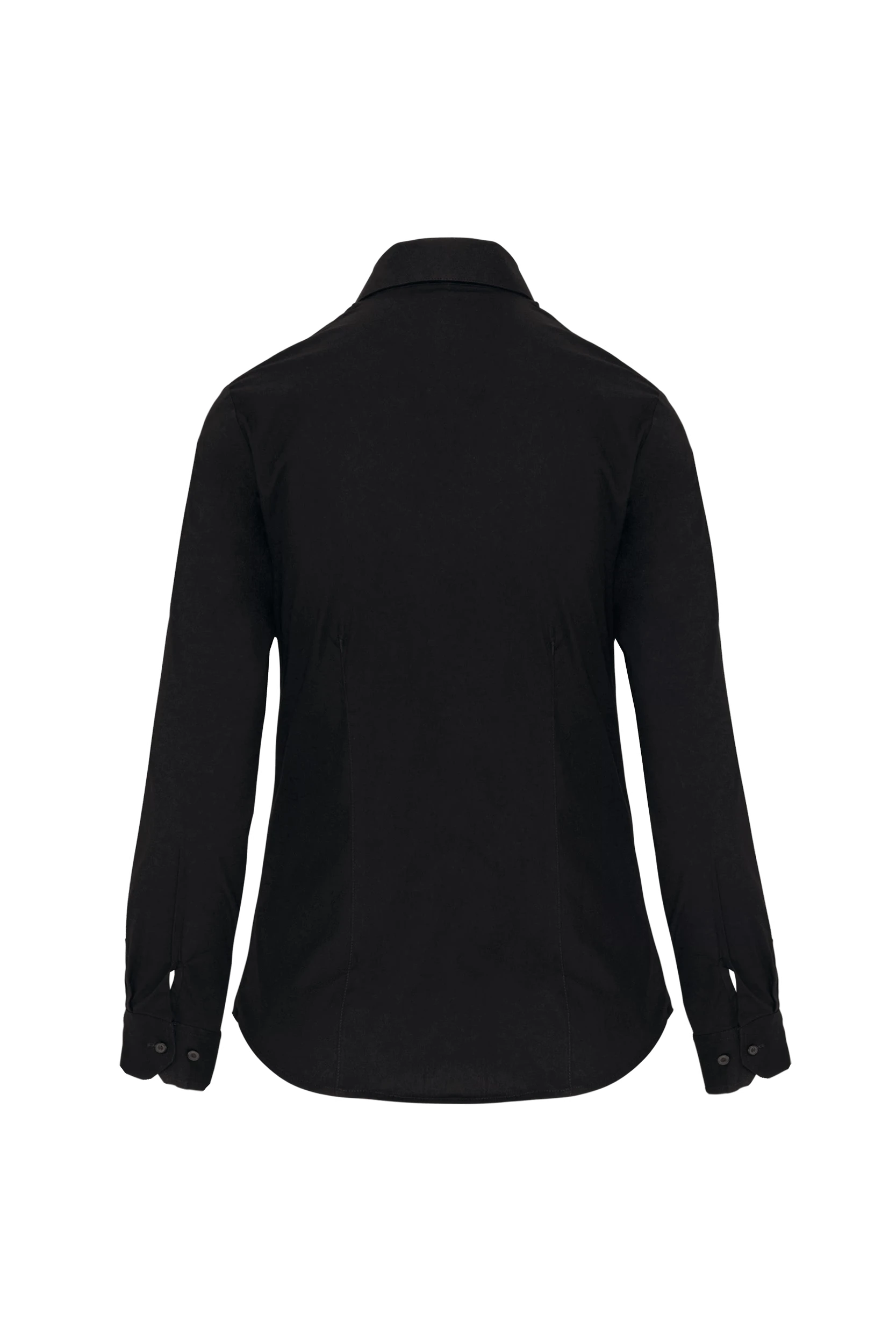 Chemise coton/élasthanne manches longues noir