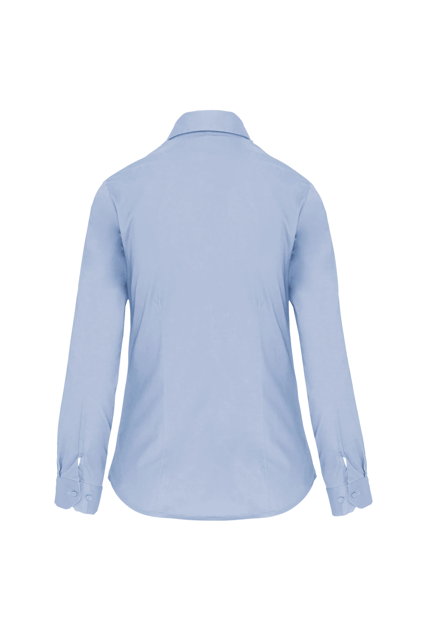 Chemise coton/élasthanne manches longues bleu clair