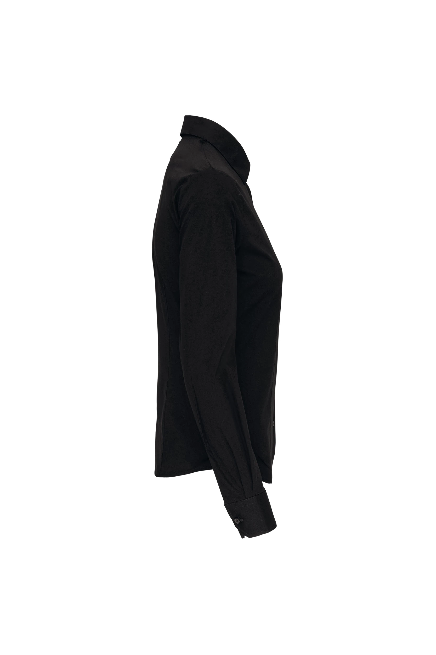 Chemise coton/élasthanne manches longues noir