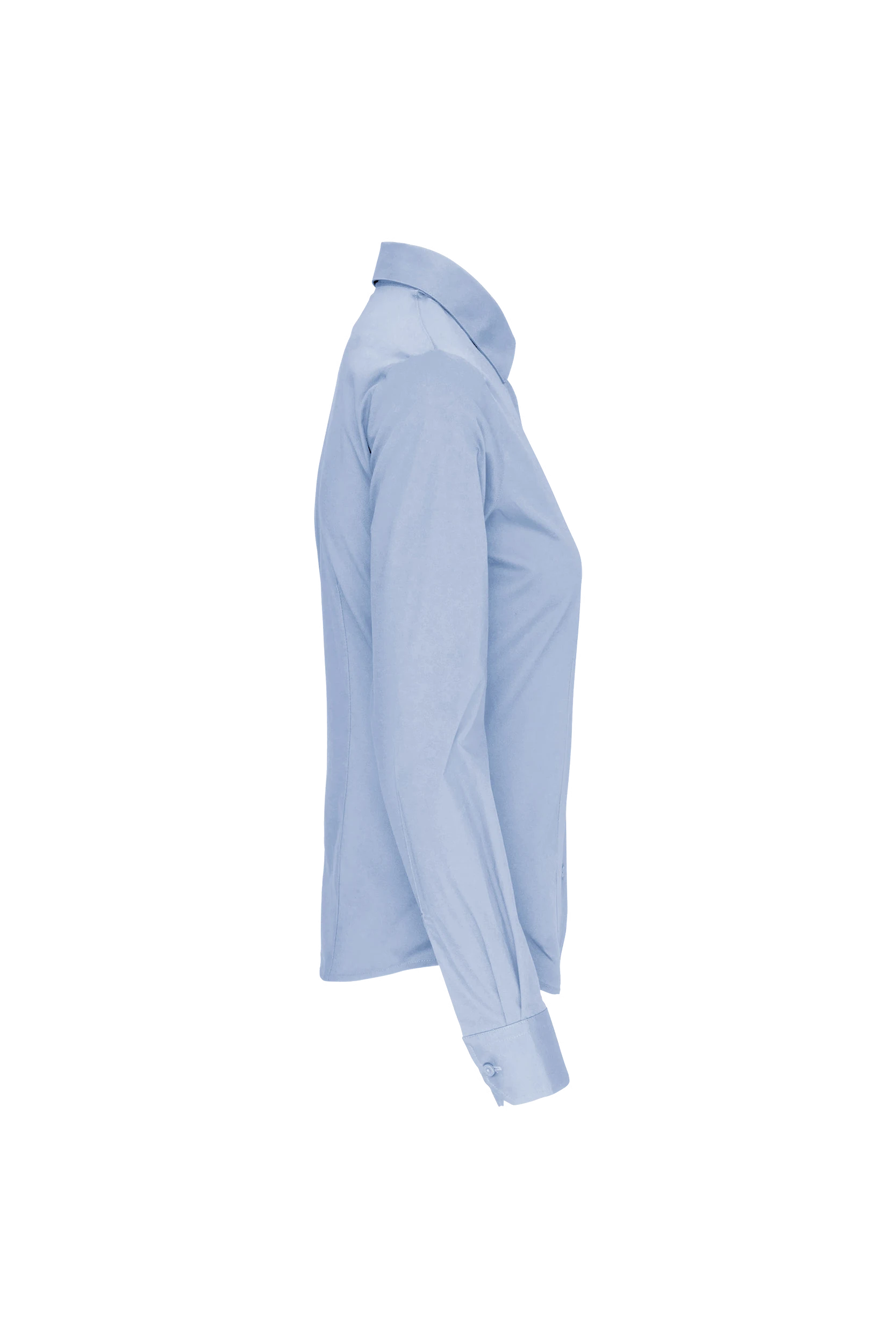 Chemise coton/élasthanne manches longues bleu clair