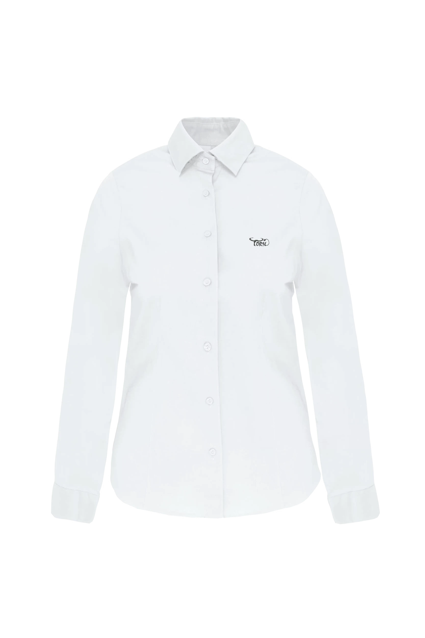 Chemise coton/élasthanne manches longues blanc