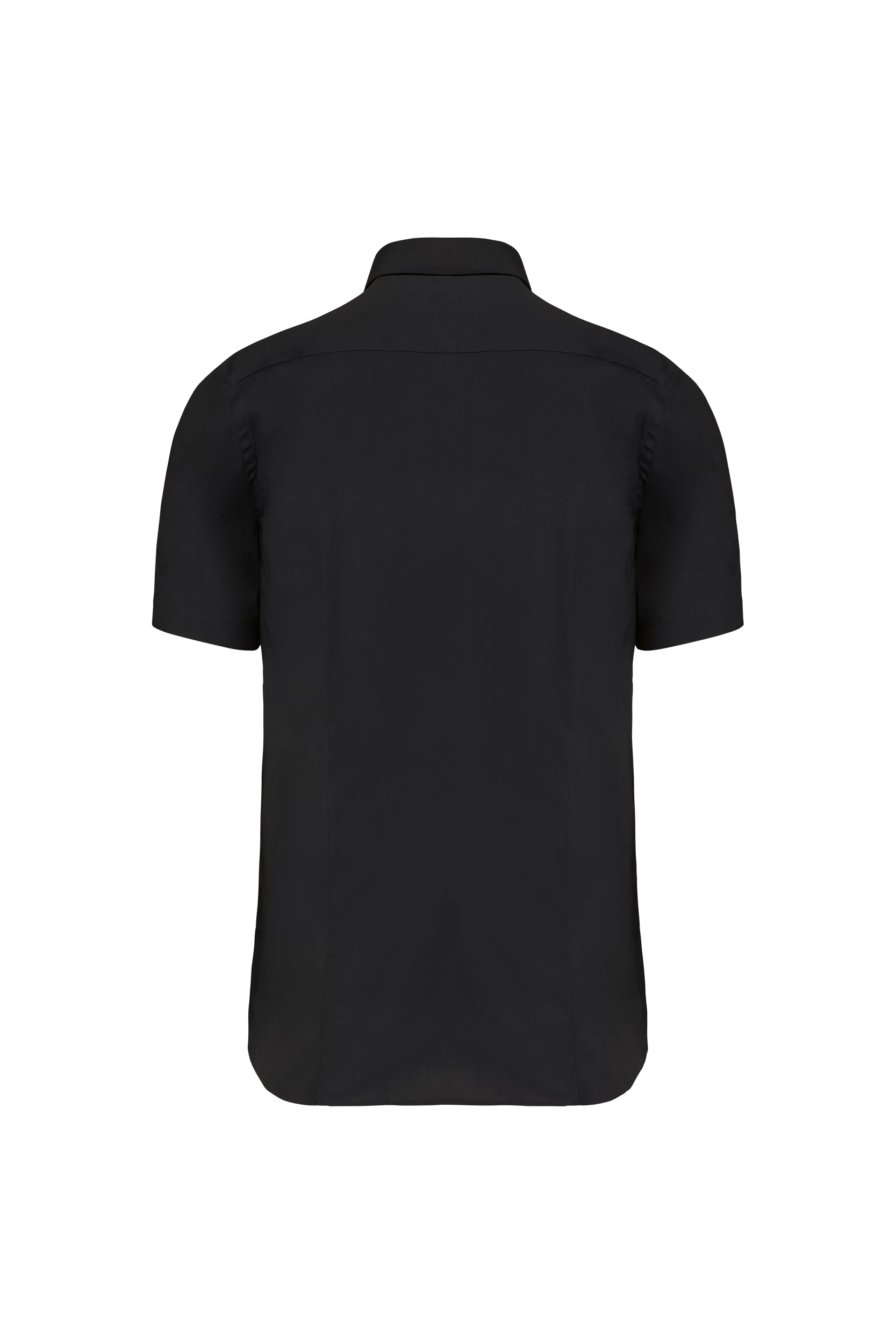 Chemise coton/élasthanne manches courtes noir