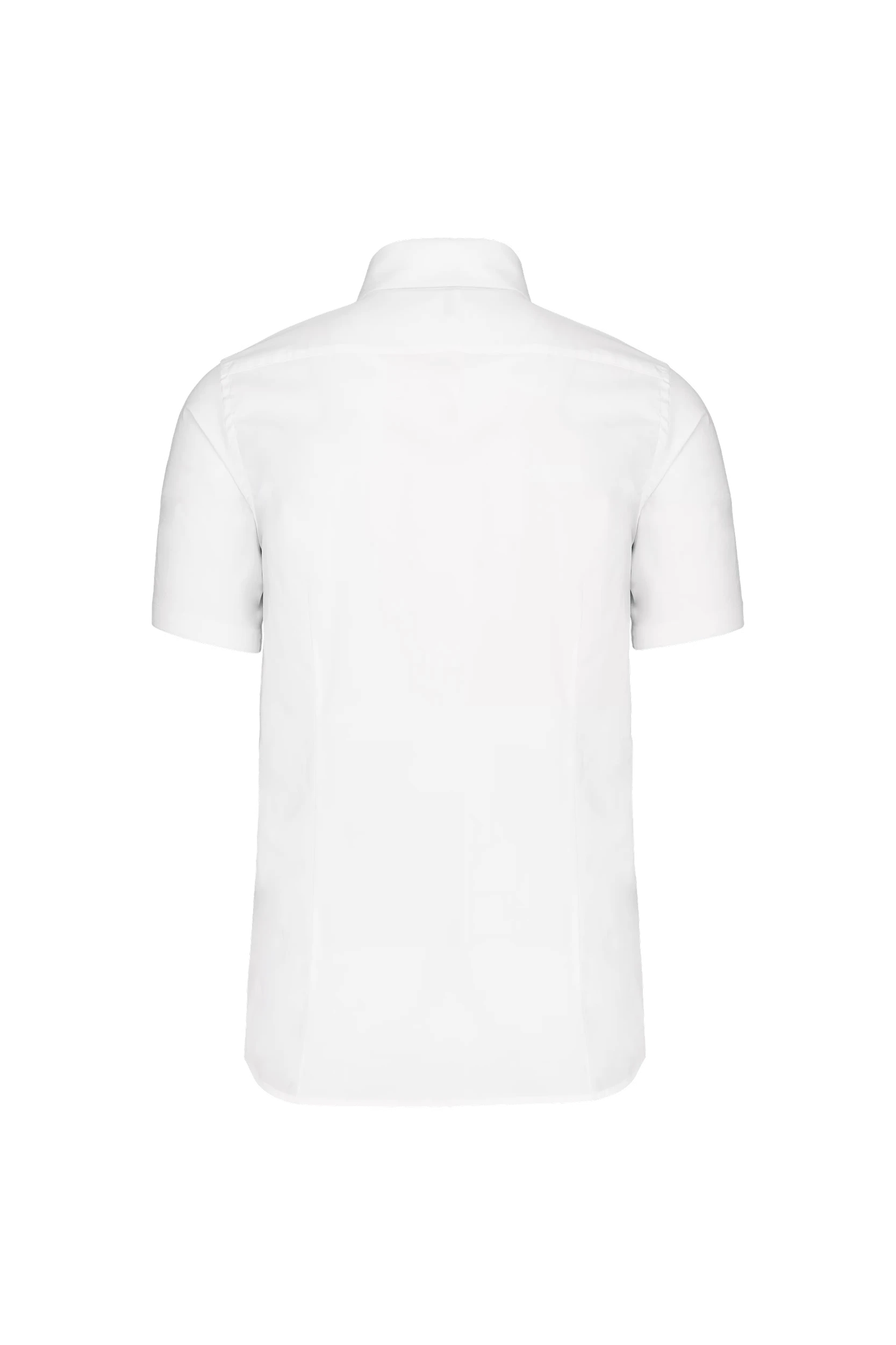 Chemise coton/élasthanne manches courtes blanc