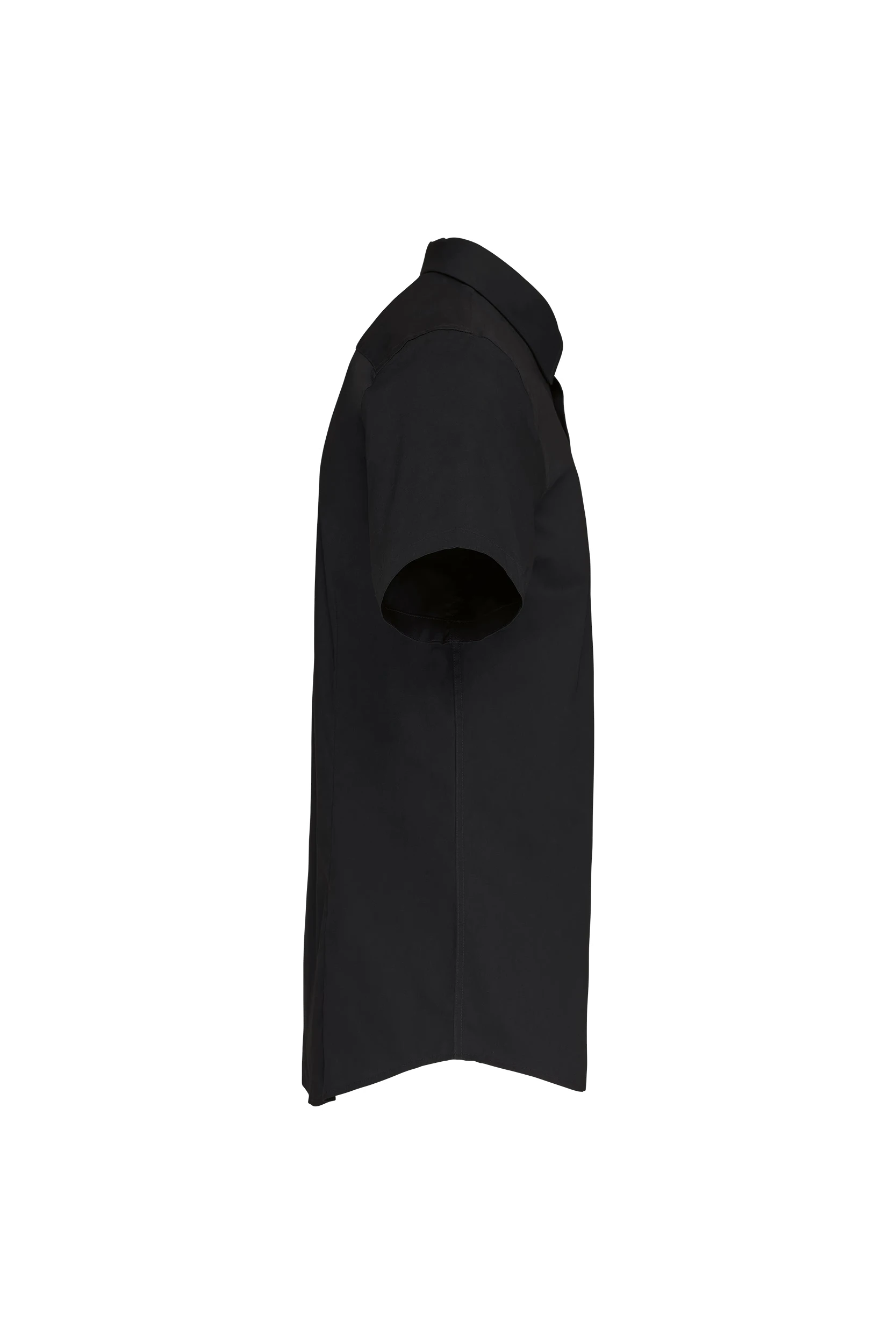 Chemise coton/élasthanne manches courtes noir
