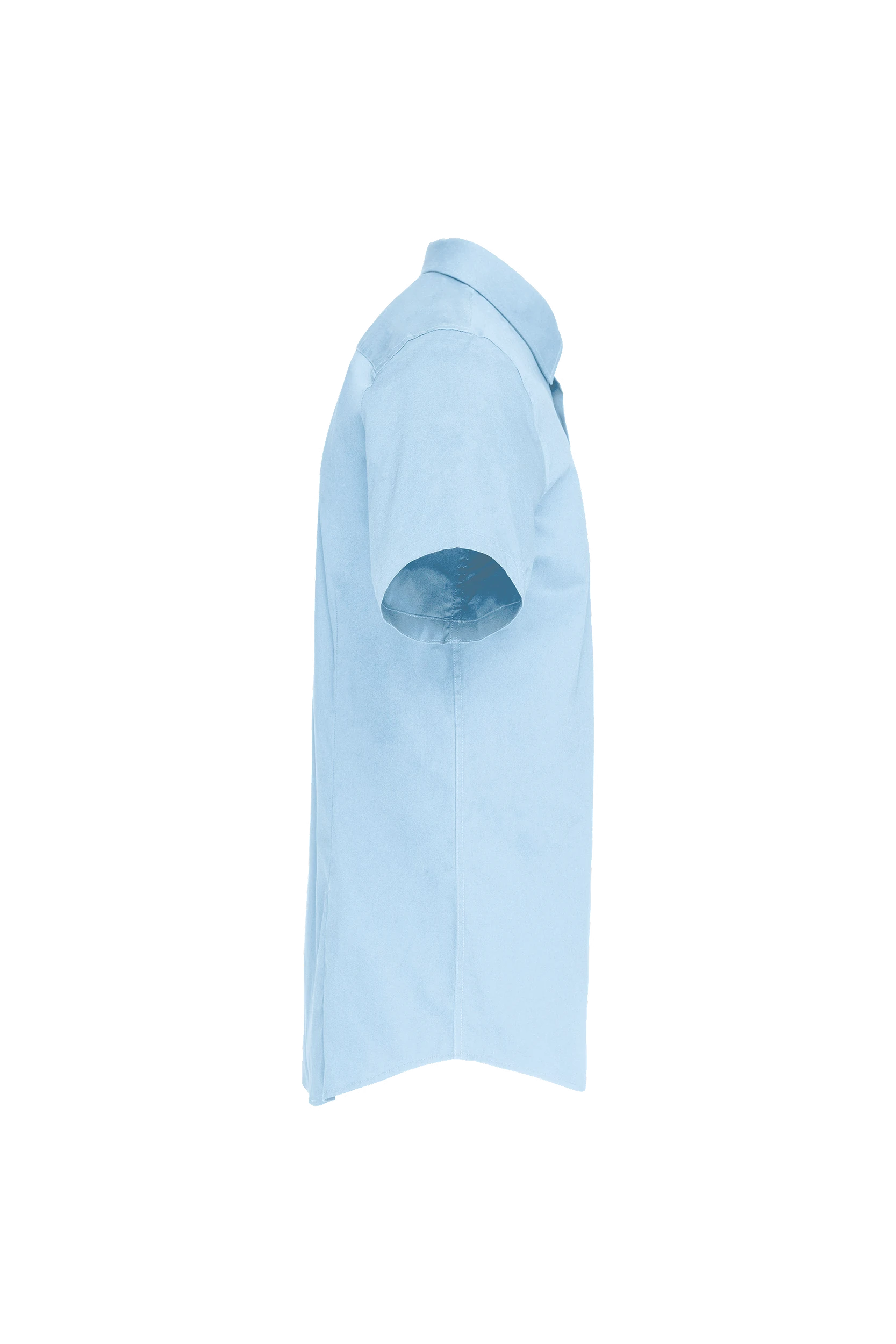 Chemise coton/élasthanne manches courtes bleu clair
