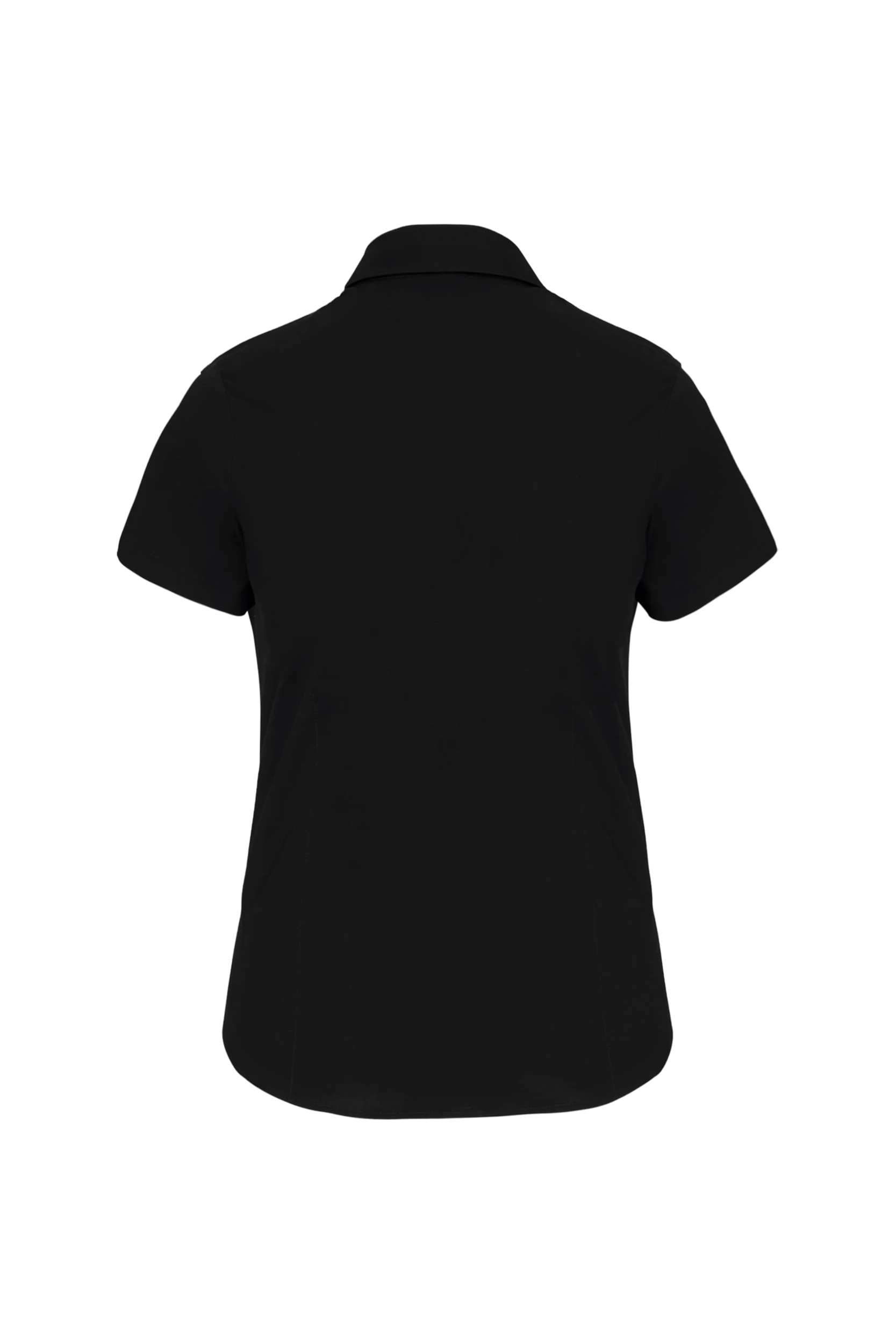 Chemise coton/élasthanne manches courtes noir