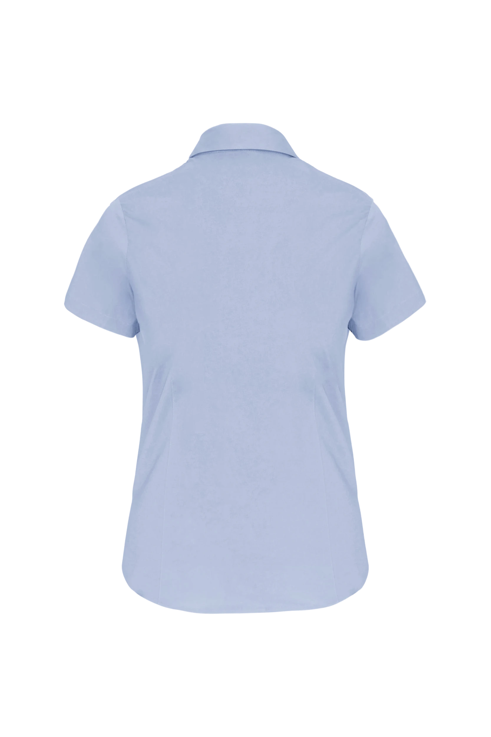 Chemise coton/élasthanne manches courtes bleu clair
