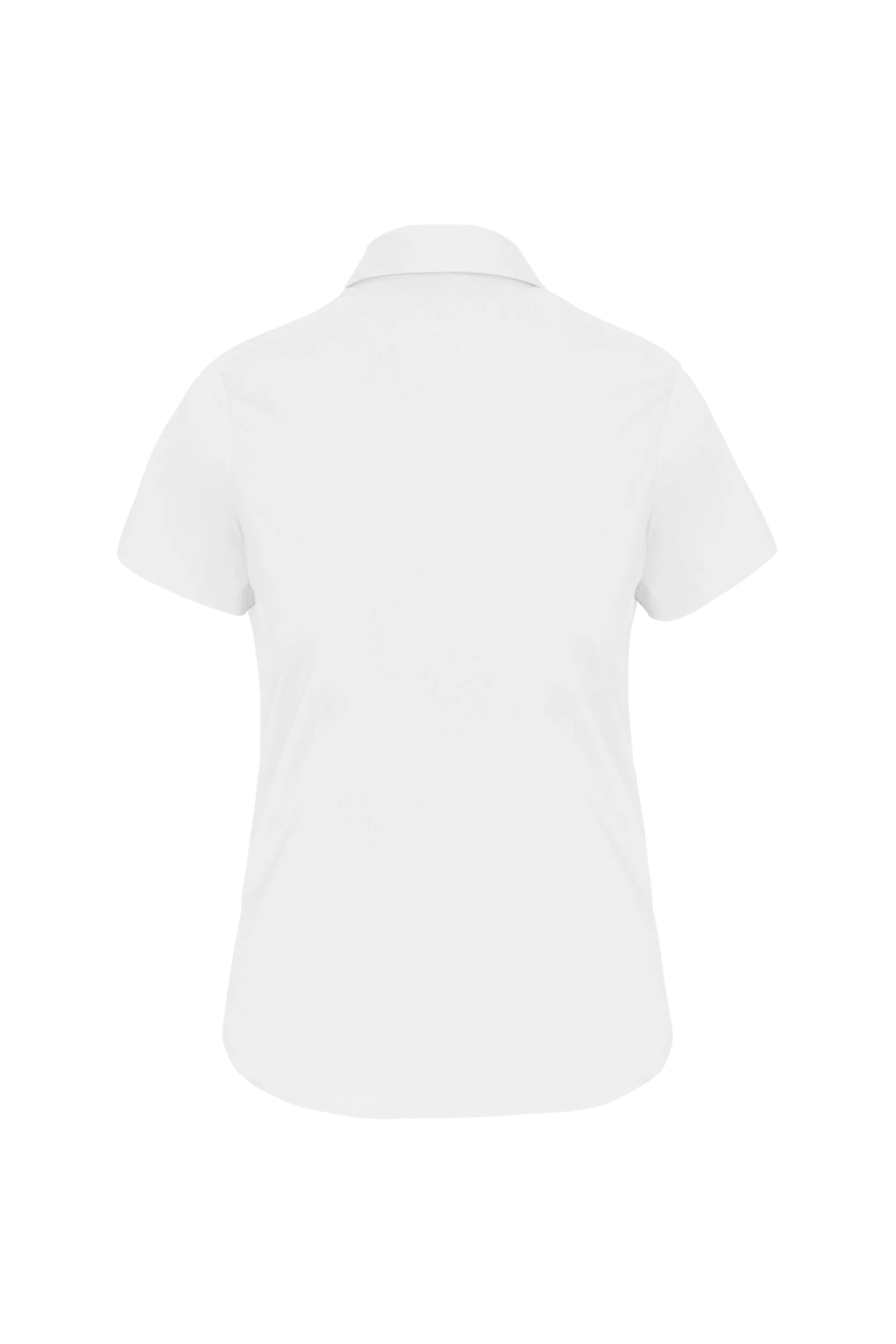 Chemise coton/élasthanne manches courtes blanc