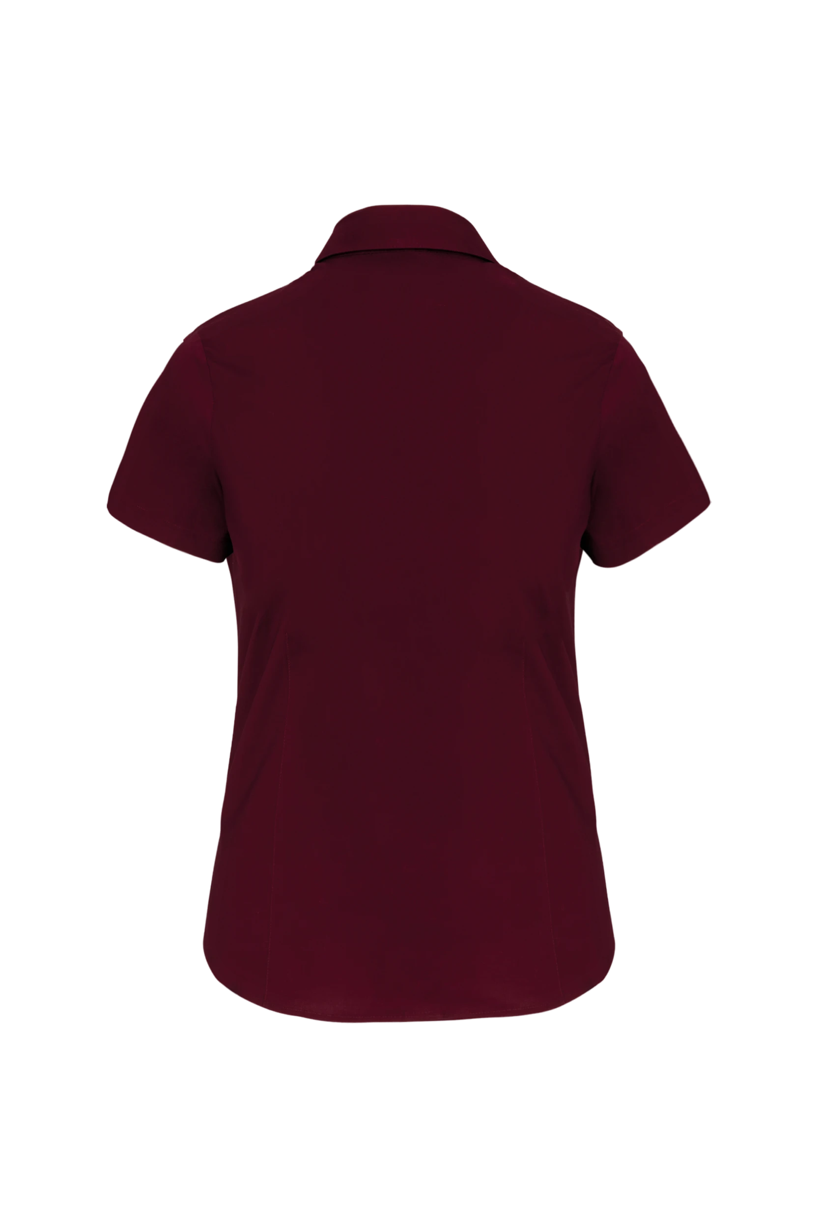 Chemise coton/élasthanne manches courtes bordeaux