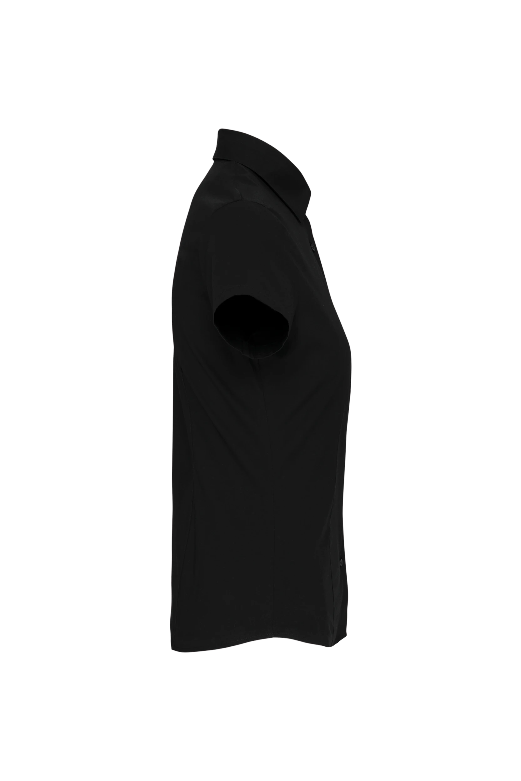 Chemise coton/élasthanne manches courtes noir