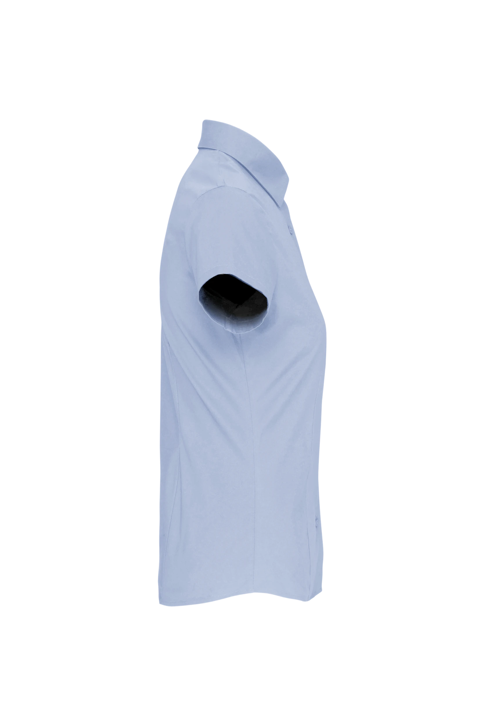 Chemise coton/élasthanne manches courtes bleu clair
