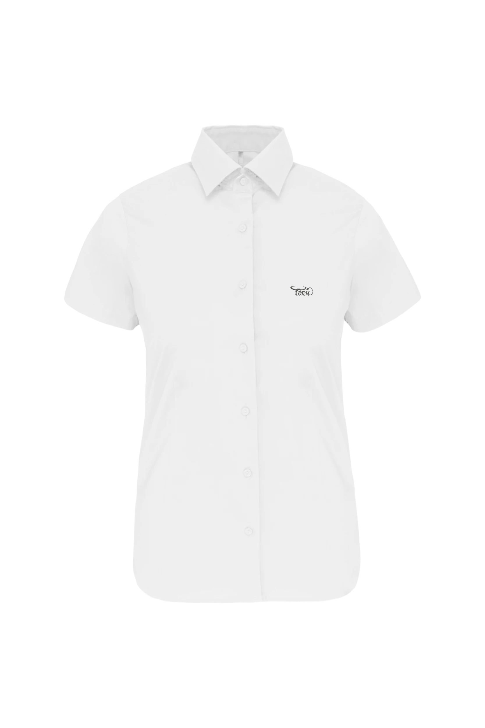 Chemise coton/élasthanne manches courtes blanc
