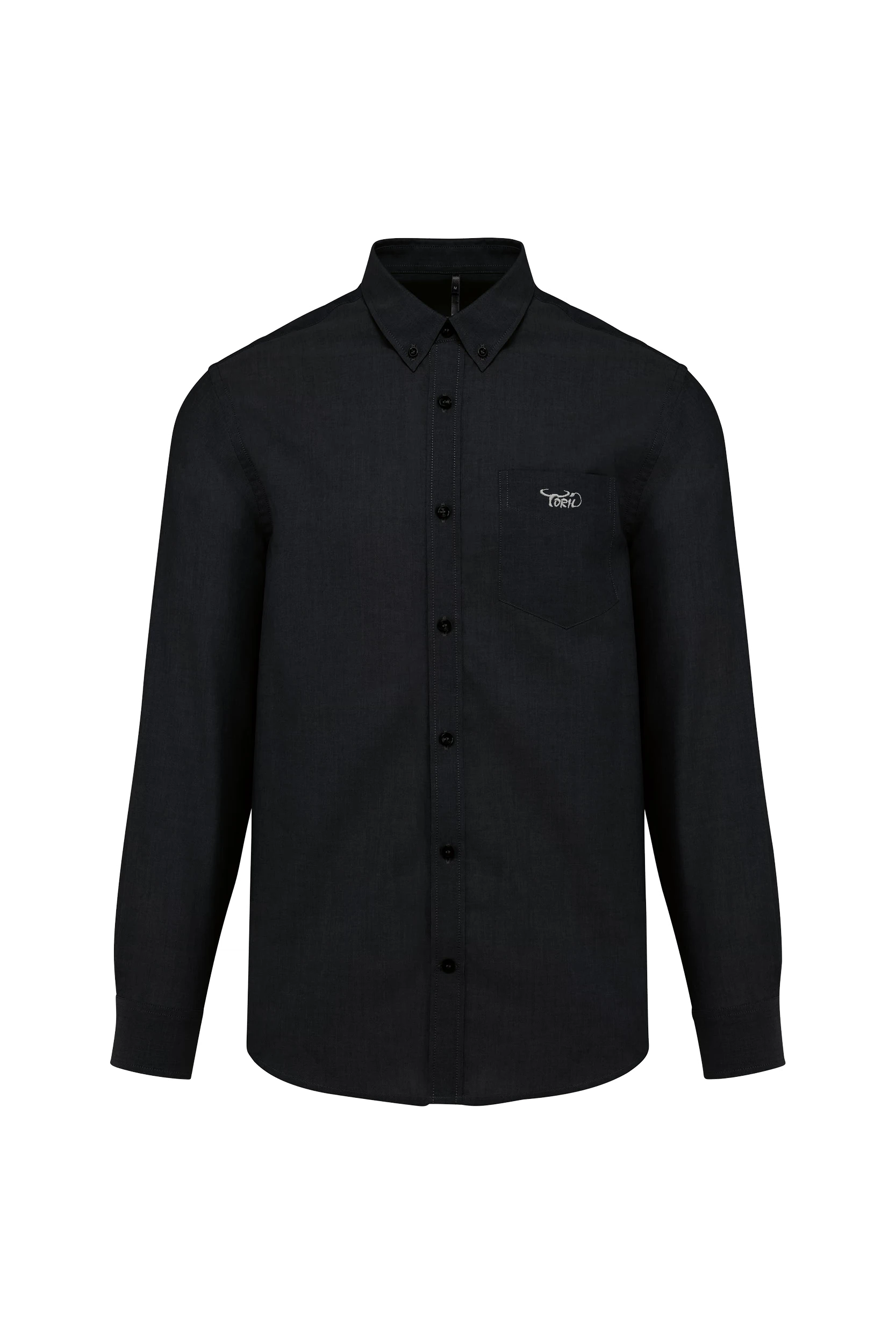 Chemise Oxford manches longues noir