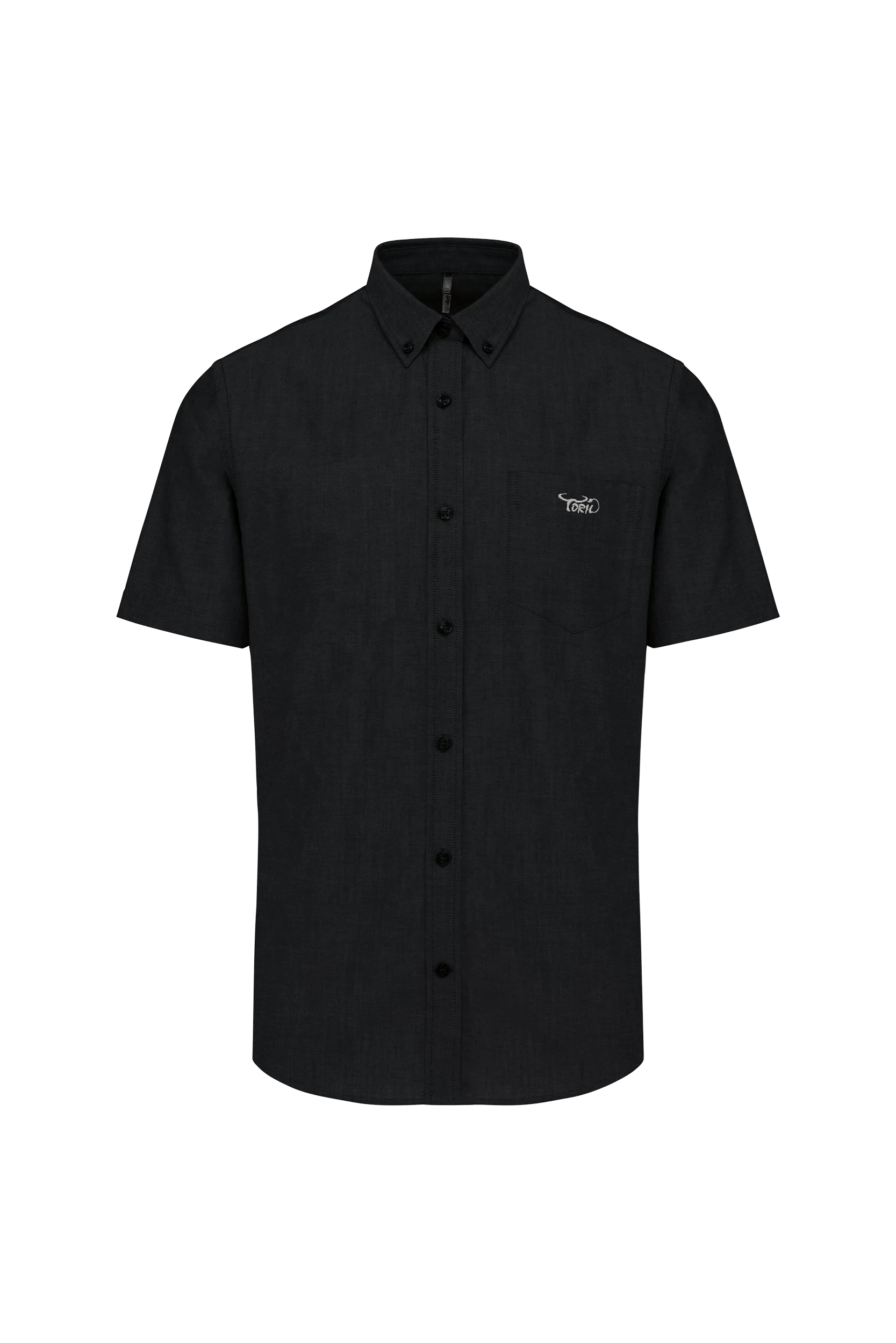 Chemise Oxford manches courtes noir