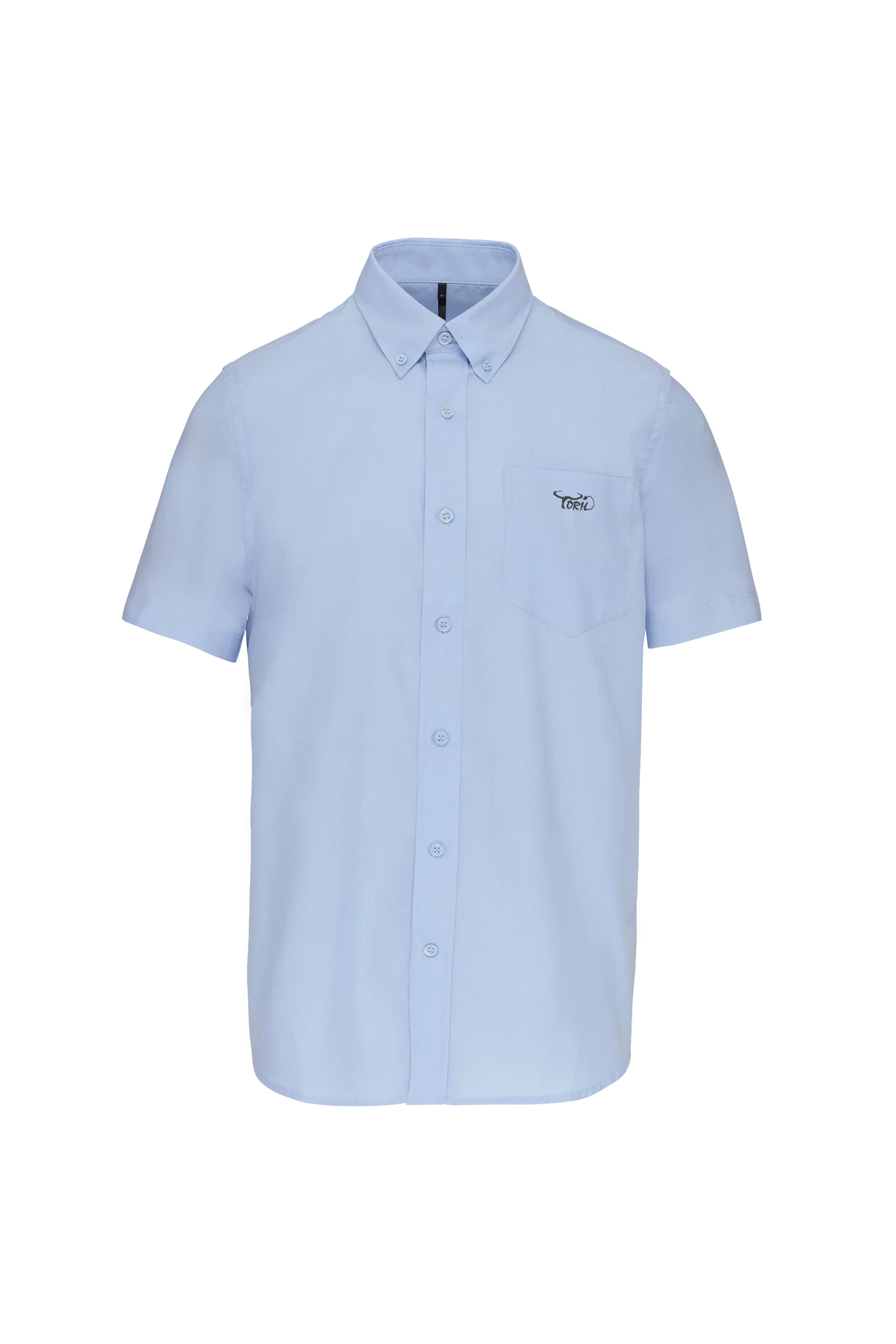 Chemise Oxford manches courtes bleu clair