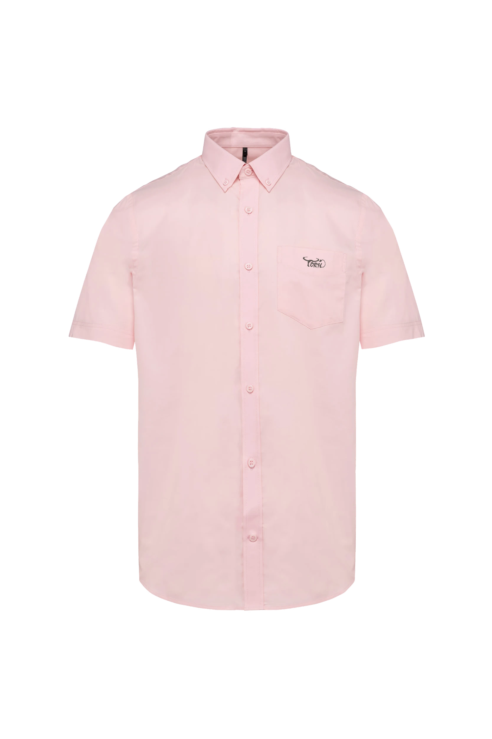 Chemise Oxford manches courtes rose pâle