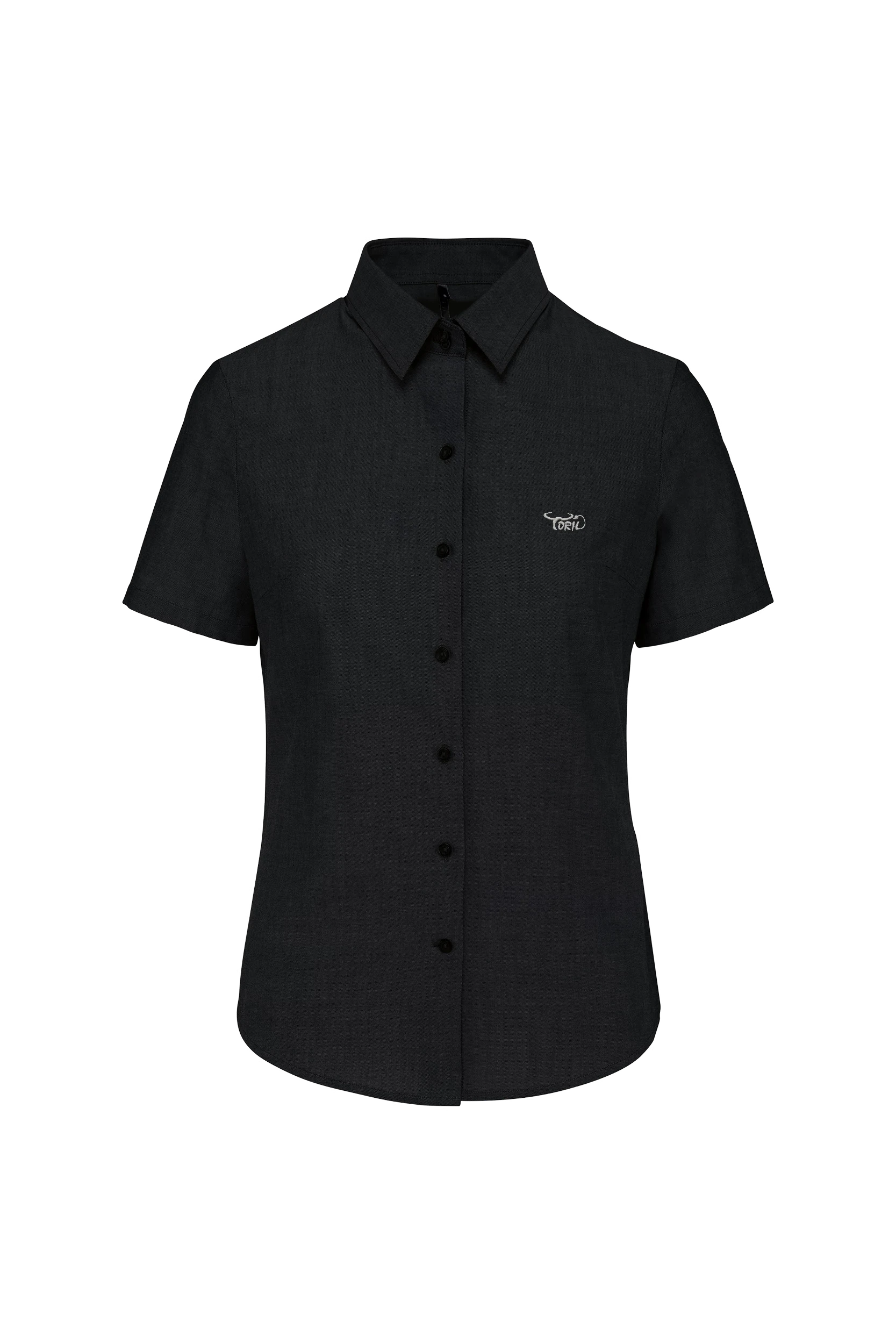 Chemise oxford manches courtes noir