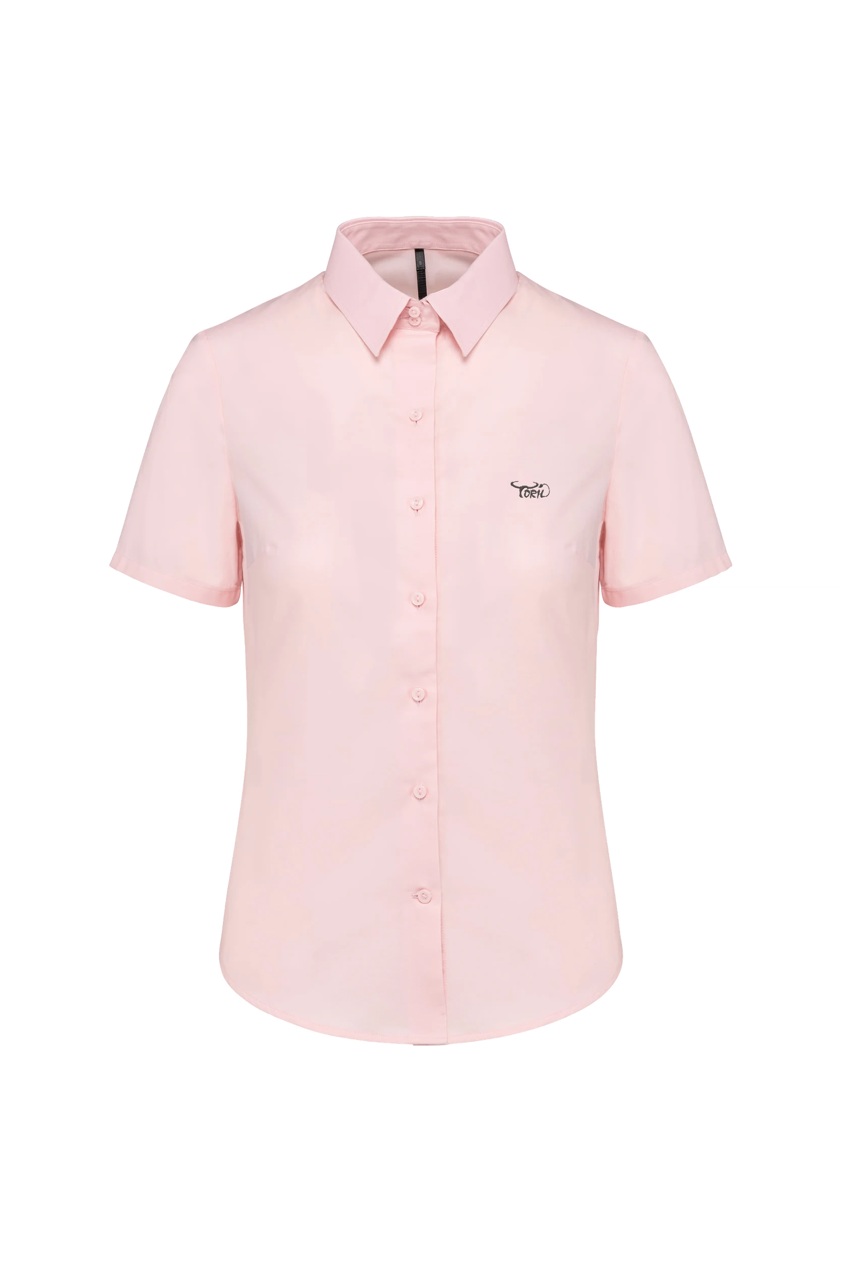 Chemise oxford manches courtes rose pâle