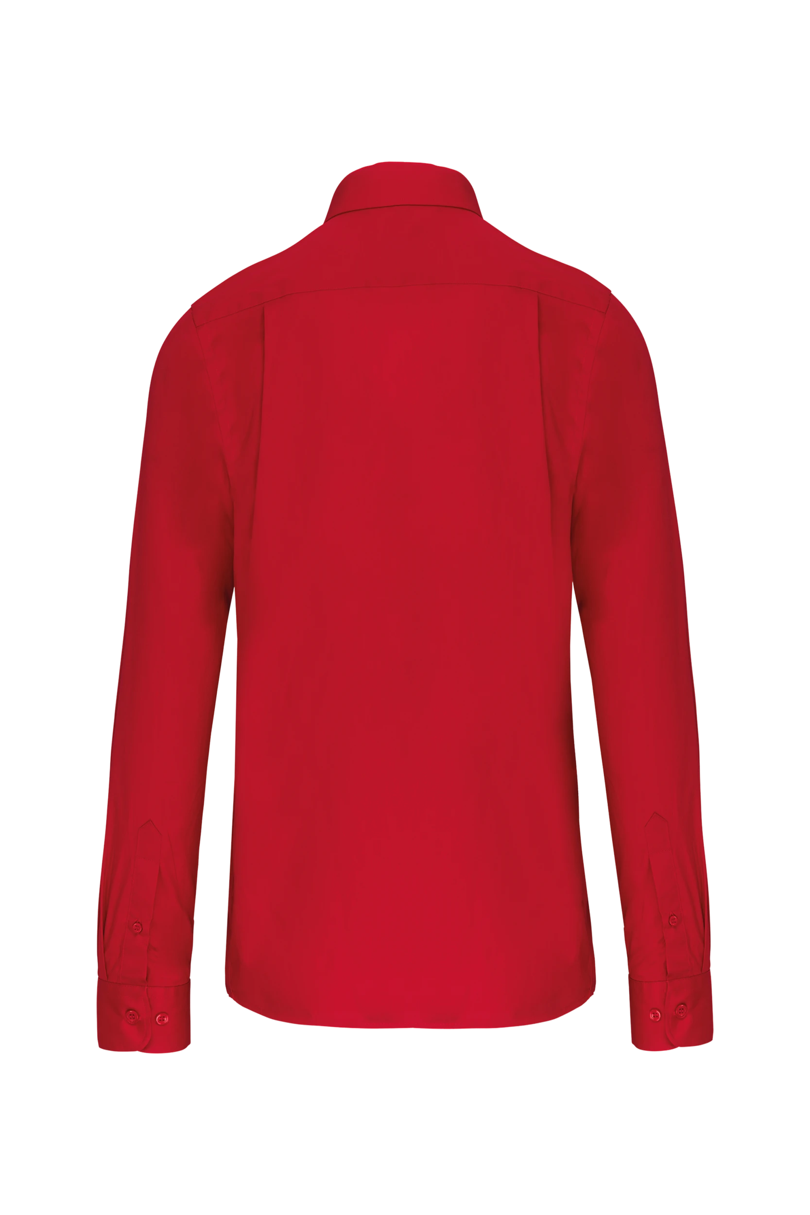 Chemise popeline manches longues rouge