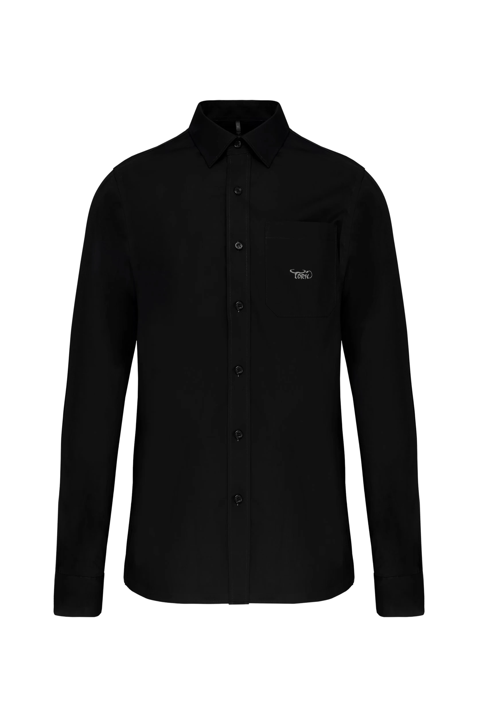 Chemise popeline manches longues noir