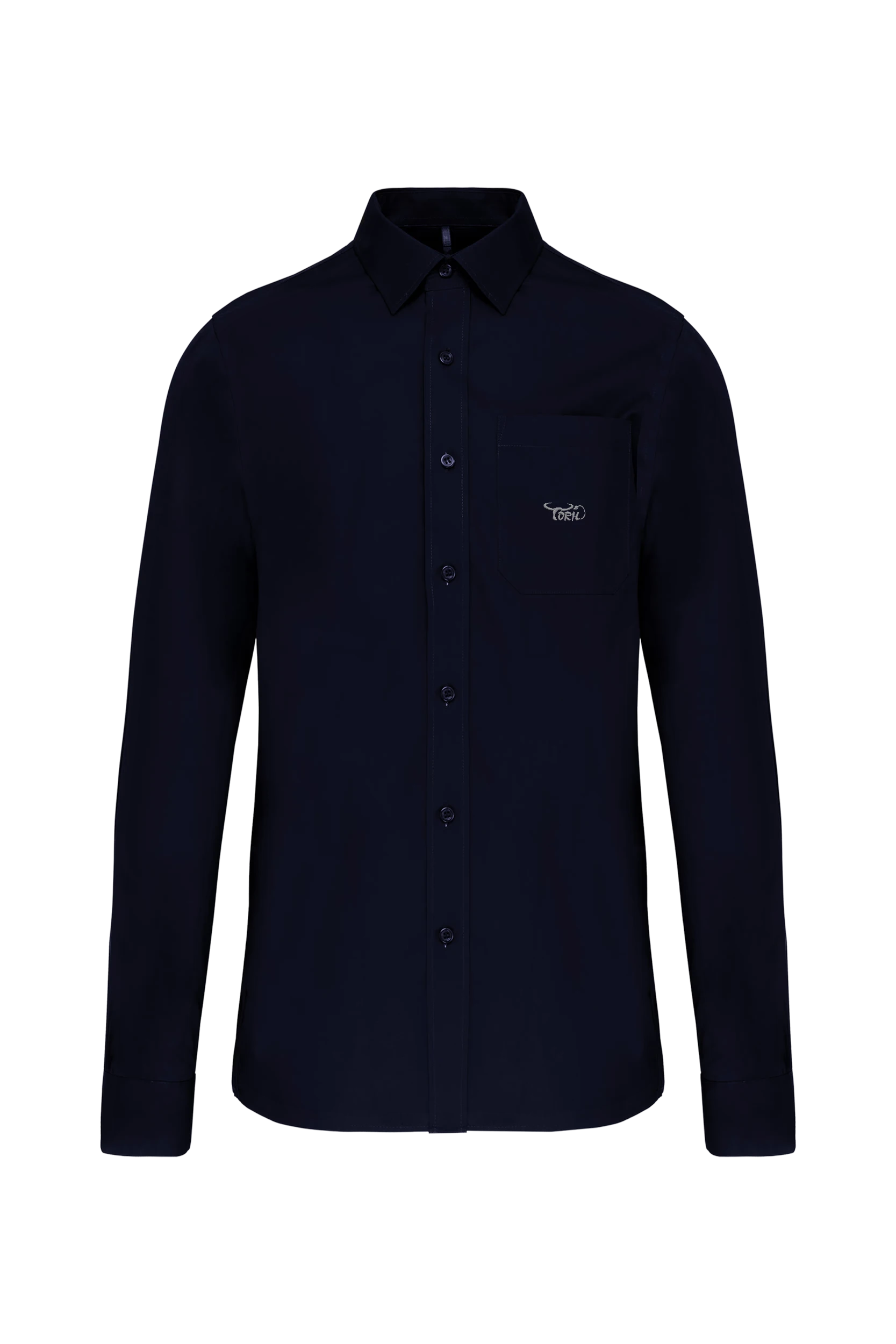 Chemise popeline manches longues marine