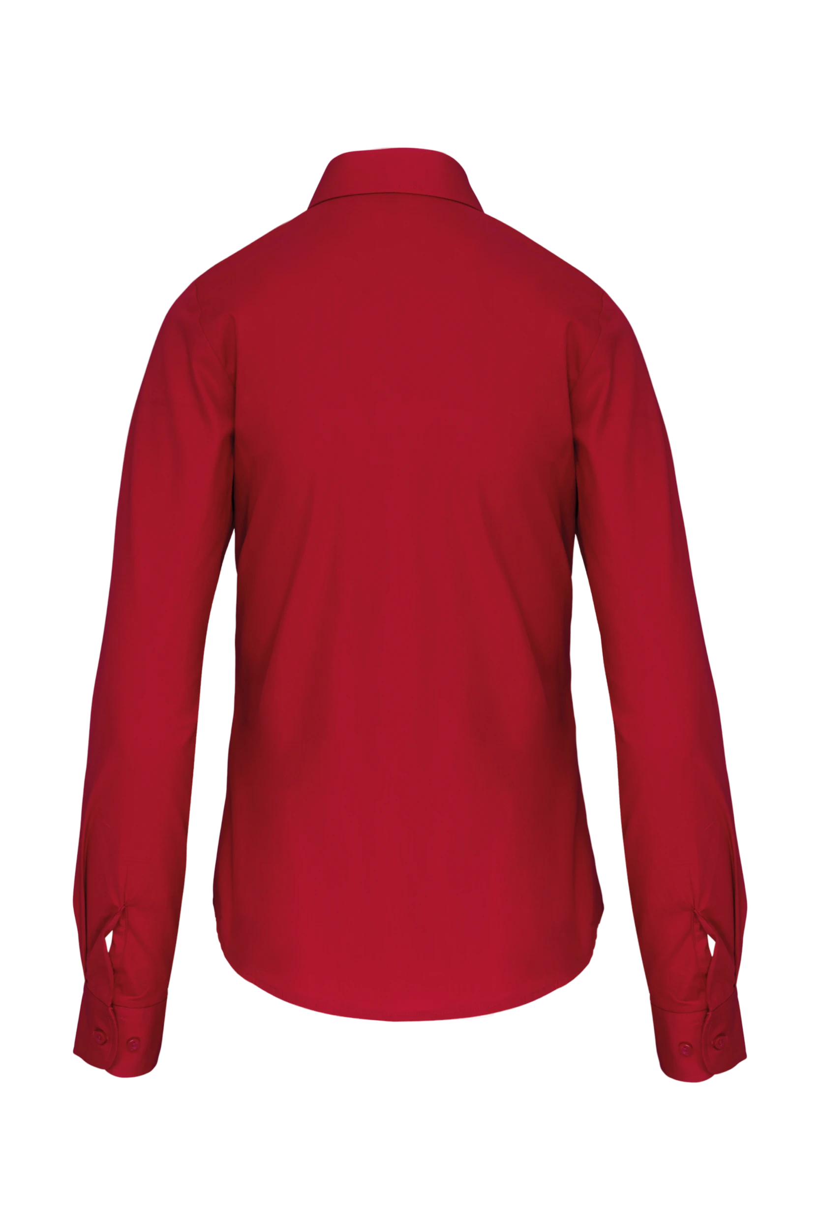 Chemise popeline manches longues rouge