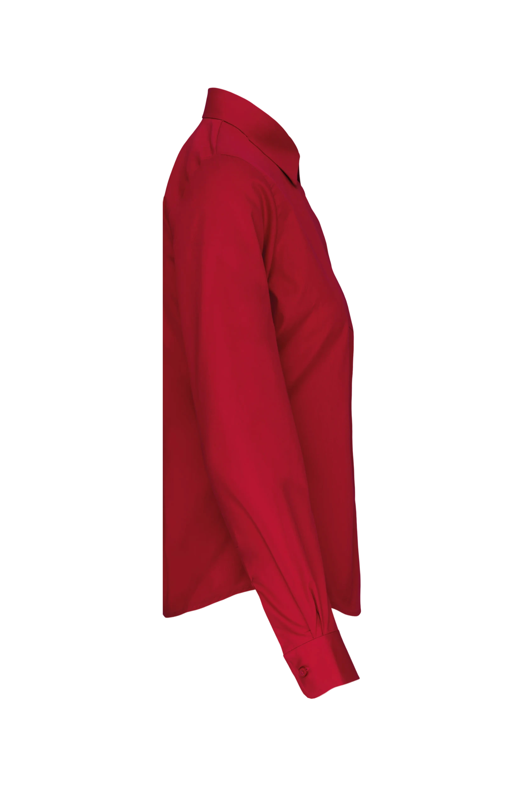Chemise popeline manches longues rouge