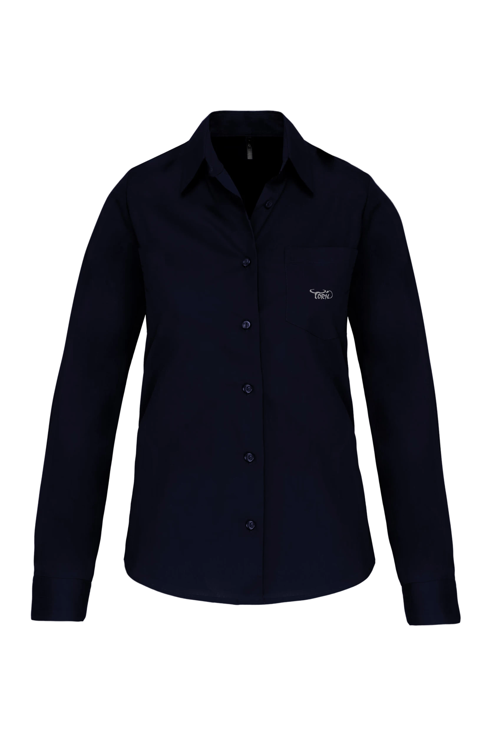 Chemise popeline manches longues marine
